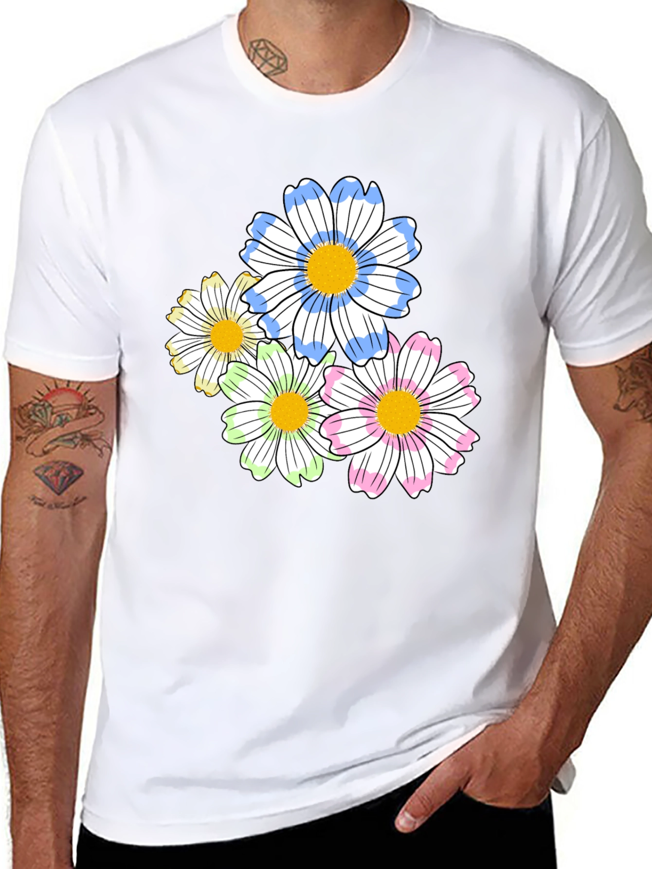 Floral Graphic Print T-Shirt - Soft Cotton Blend
