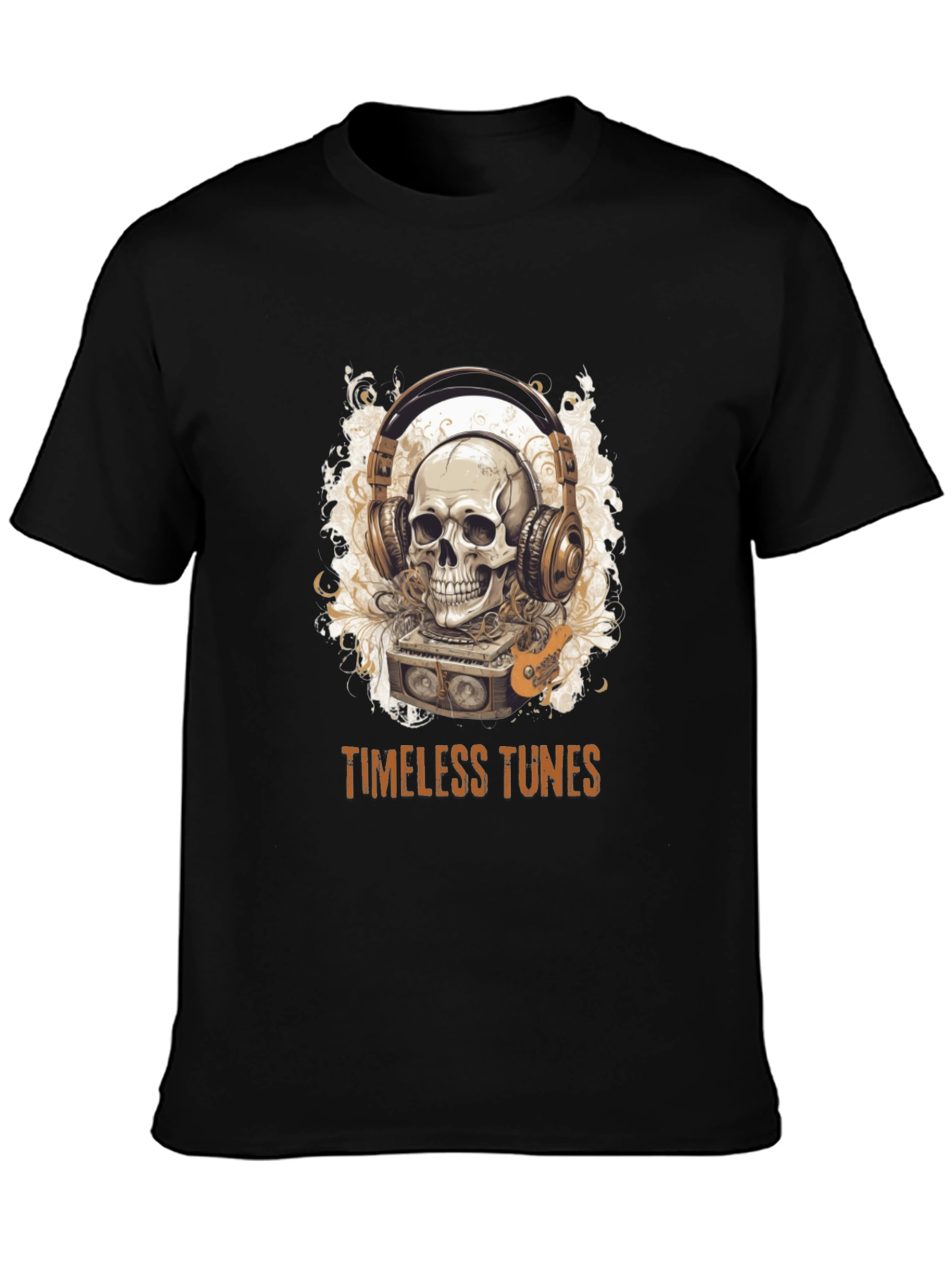 Timeless Tunes Skull Graphic Tee - Music Lovers T-Shirt
