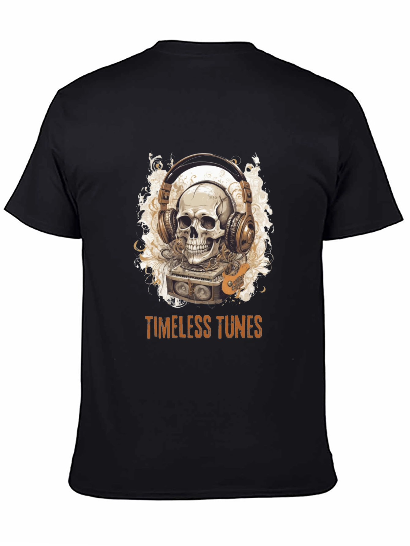 Timeless Tunes Skull Graphic Tee - Music Lovers T-Shirt