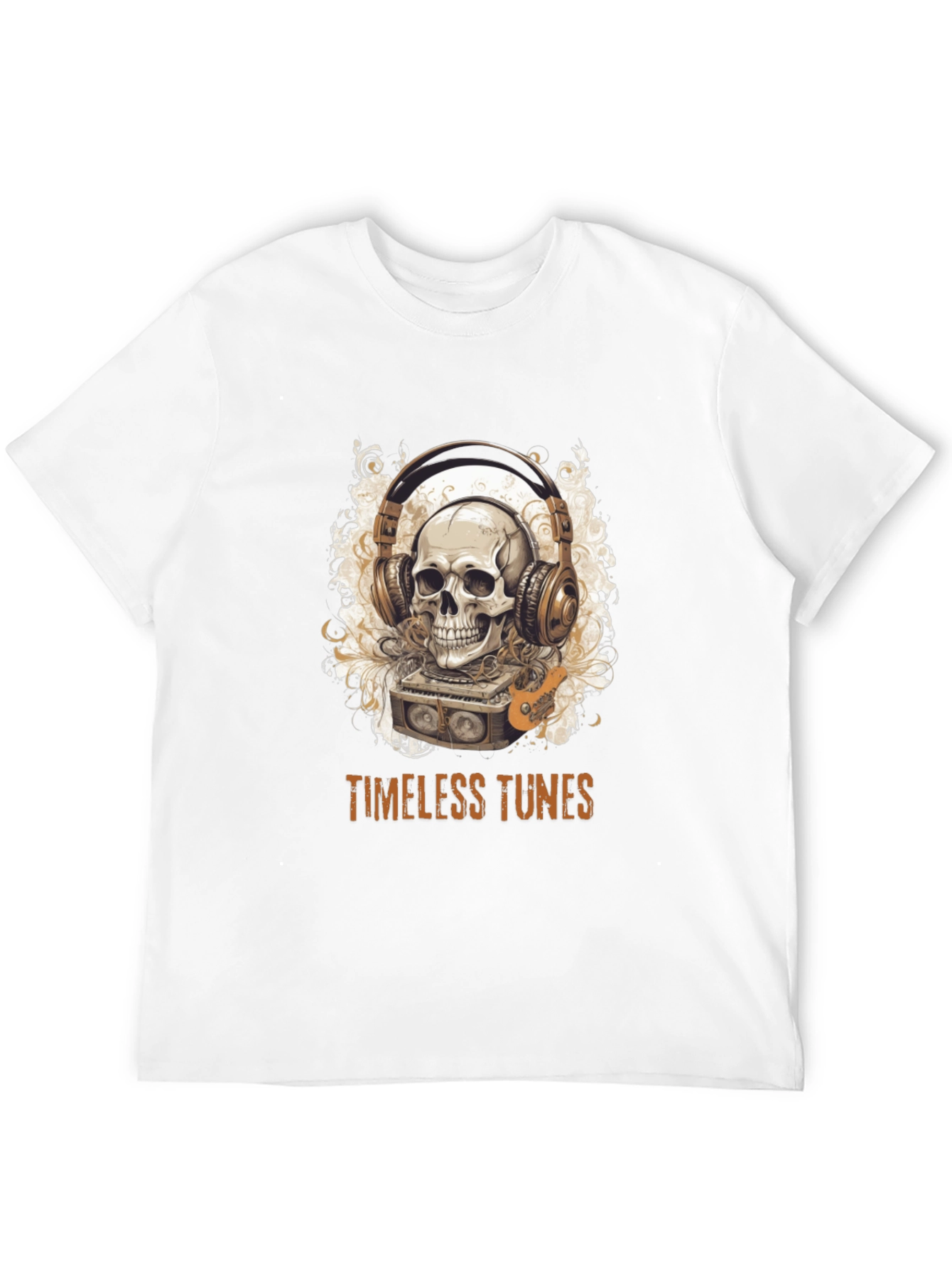 Timeless Tunes Skull Graphic Tee - Music Lovers T-Shirt