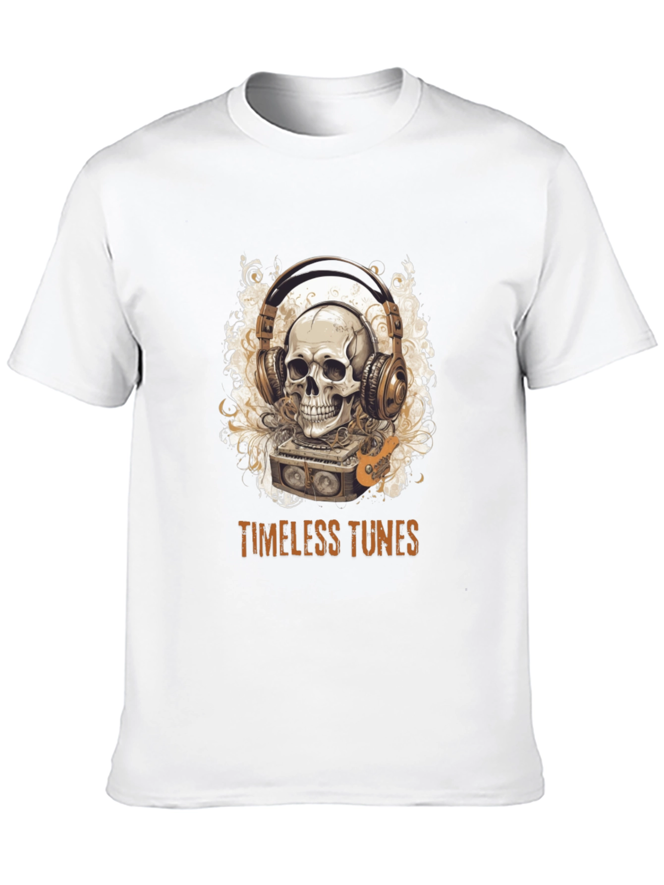 Timeless Tunes Skull Graphic Tee - Music Lovers T-Shirt