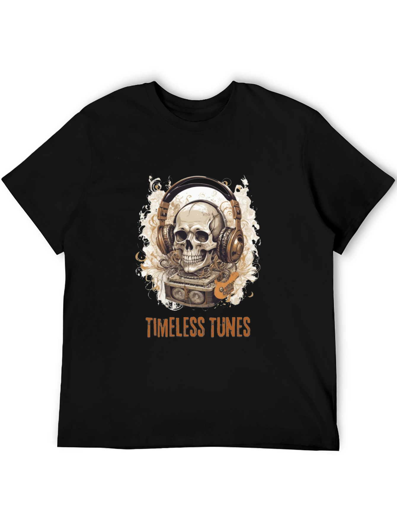 Timeless Tunes Skull Graphic Tee - Music Lovers T-Shirt