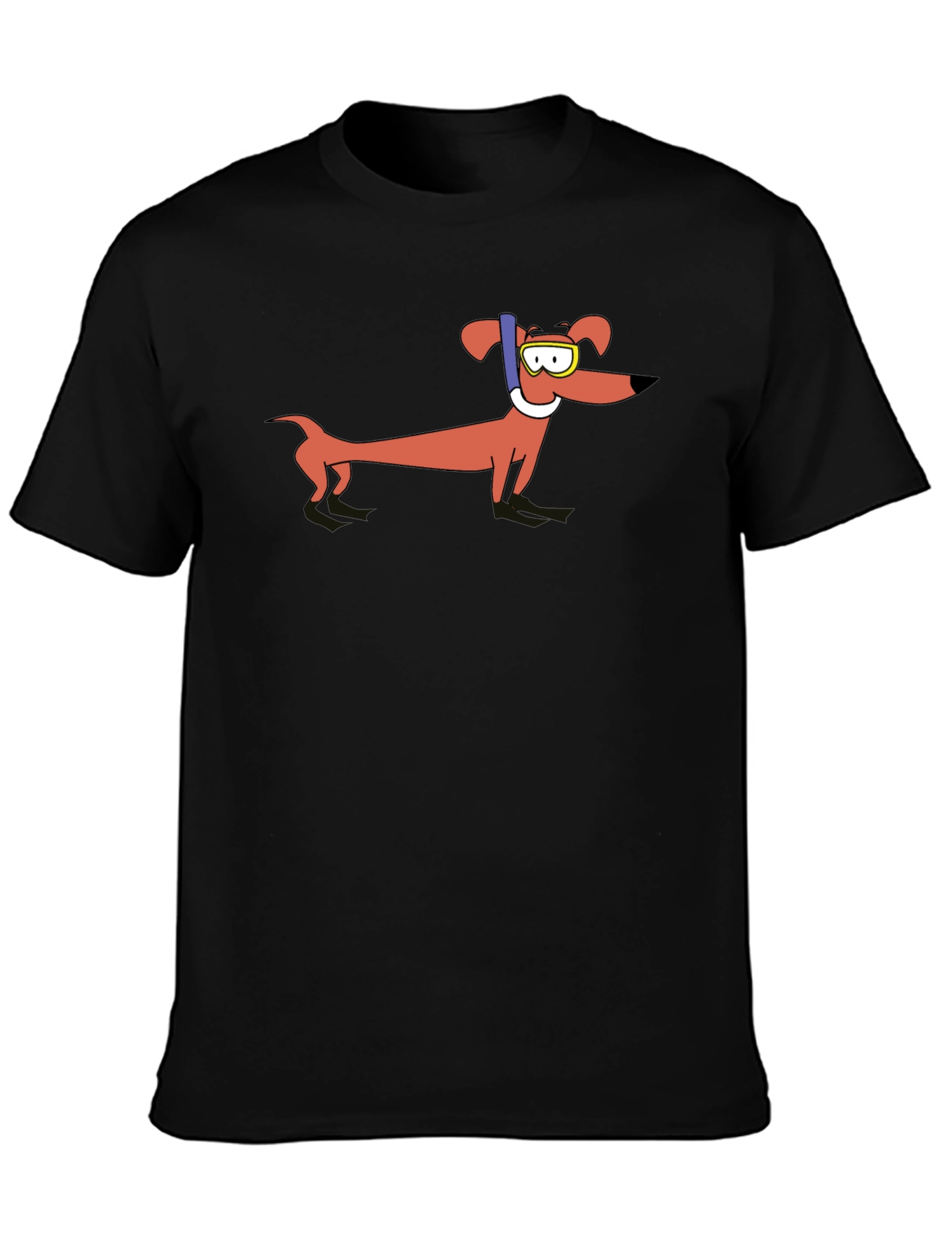 Dachshund Snorkeler Graphic T-Shirt - Unisex Black Tee