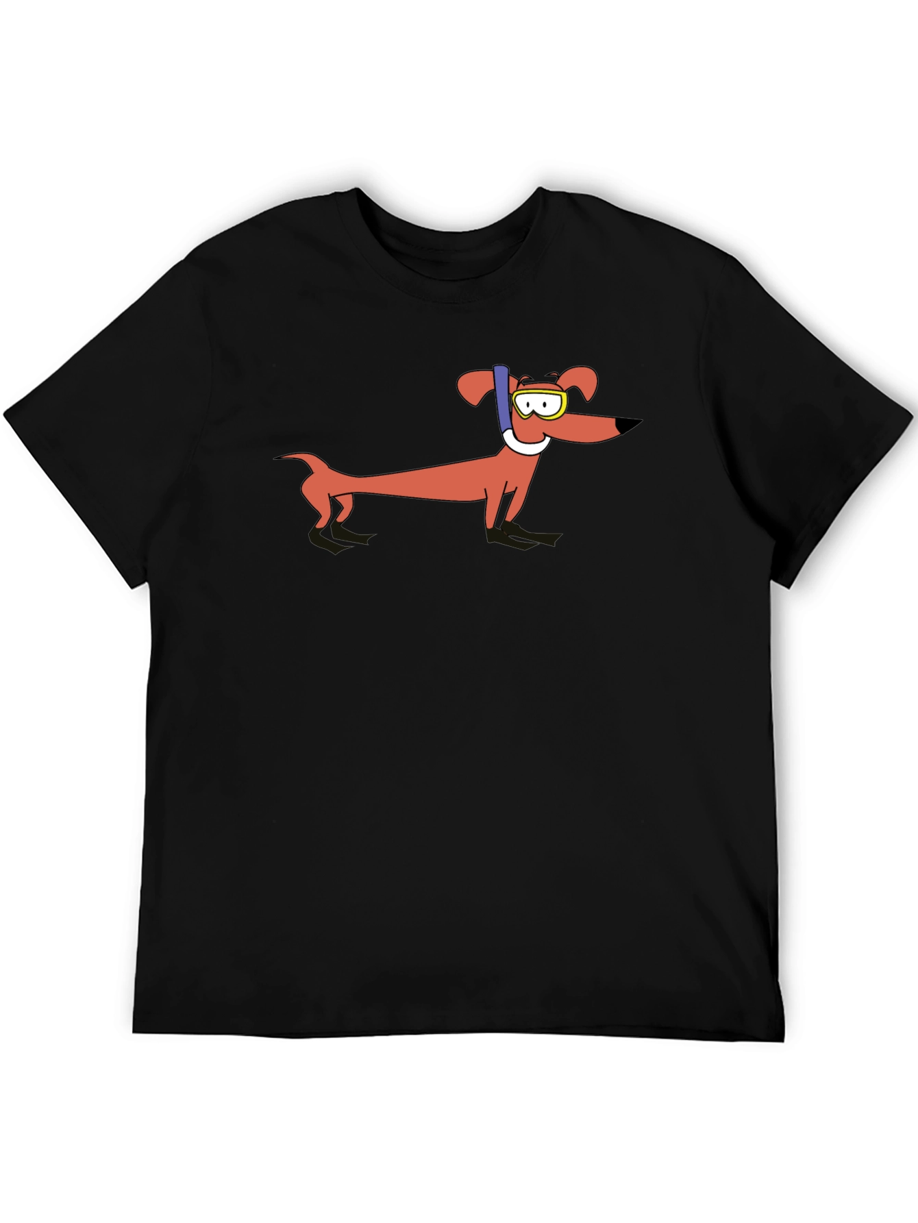 Dachshund Snorkeler Graphic T-Shirt - Unisex Black Tee