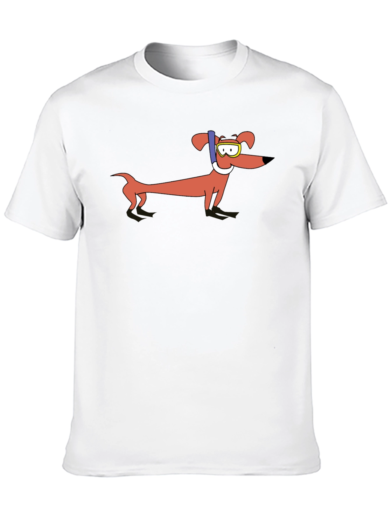Dachshund Snorkeler Graphic T-Shirt - Unisex Black Tee