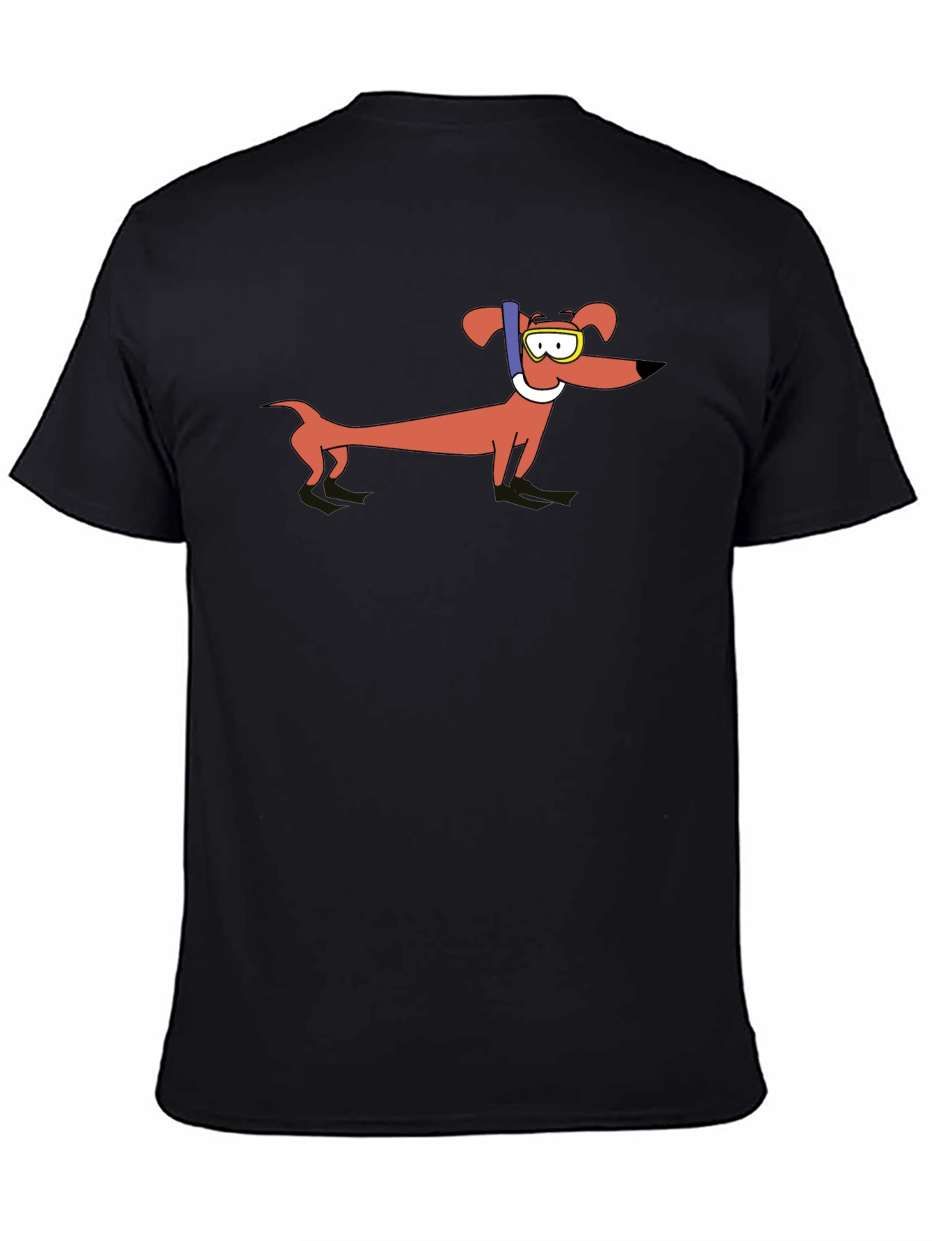 Dachshund Snorkeler Graphic T-Shirt - Unisex Black Tee