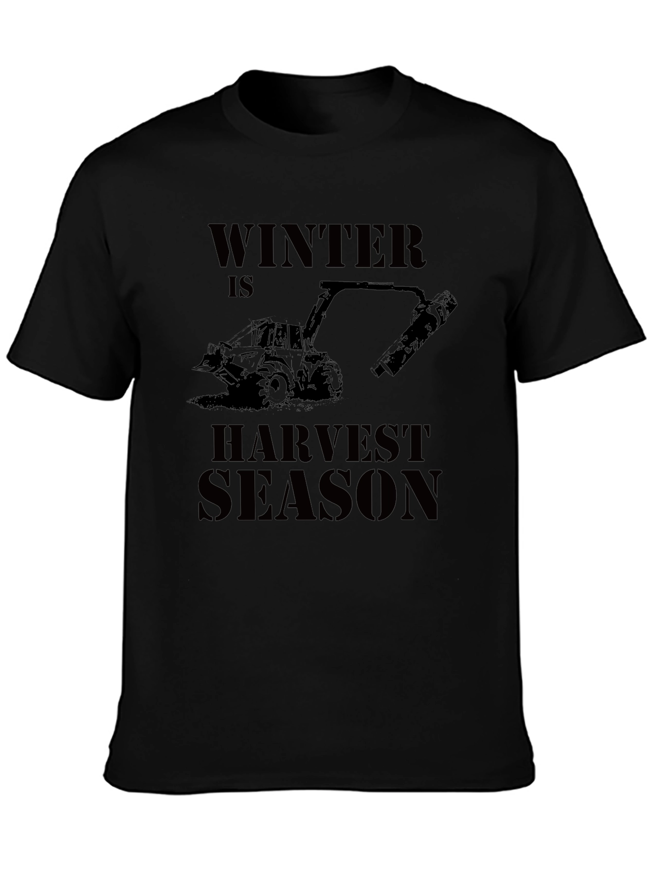 Winter is Harvest Season Black Graphic T-Shirt