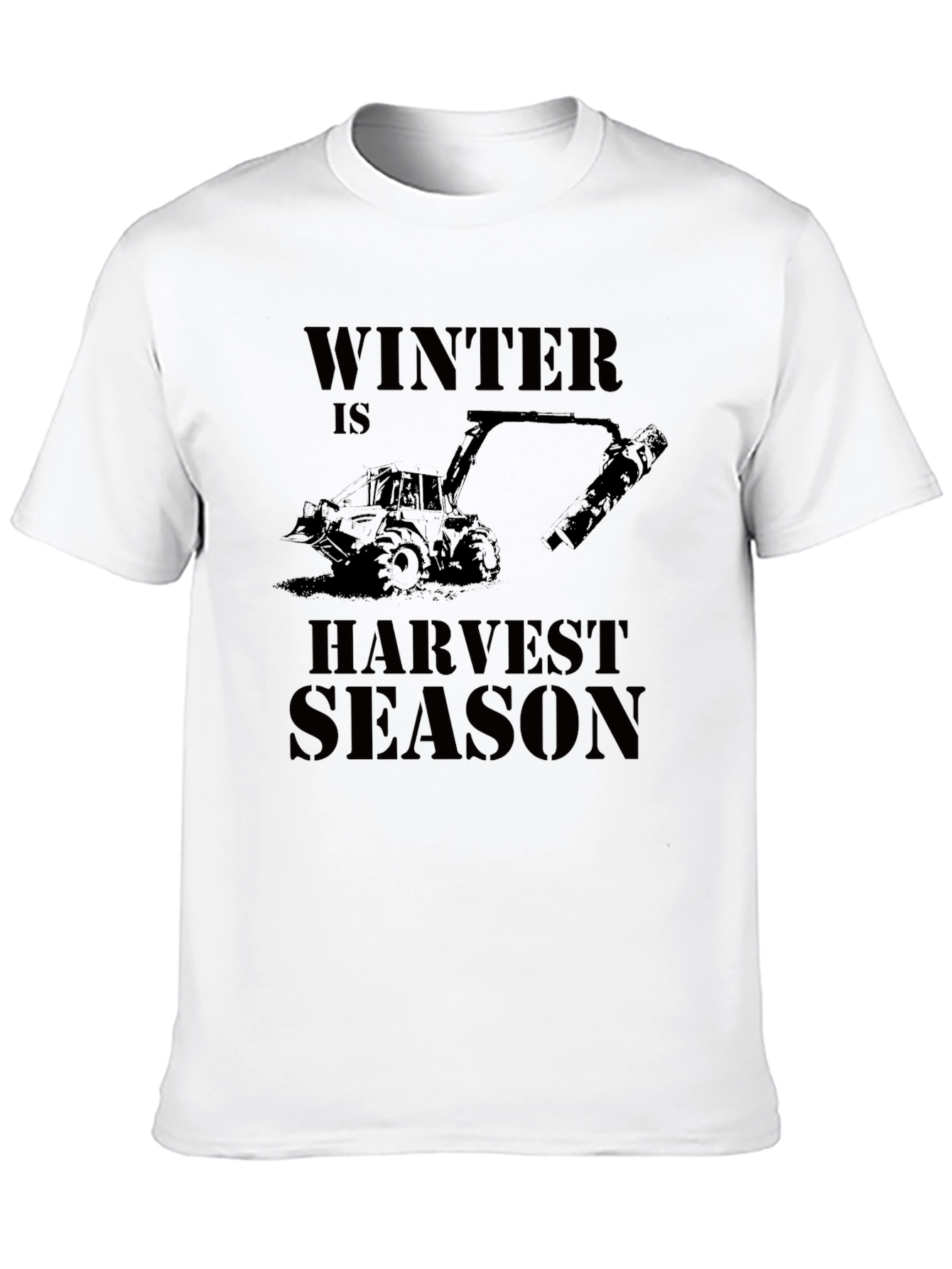 Winter is Harvest Season Black Graphic T-Shirt