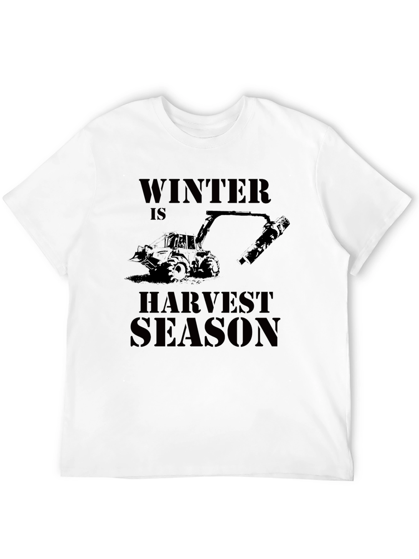Winter is Harvest Season Black Graphic T-Shirt