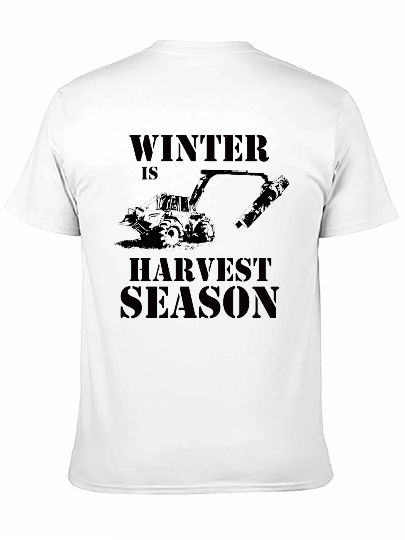 Winter is Harvest Season Black Graphic T-Shirt