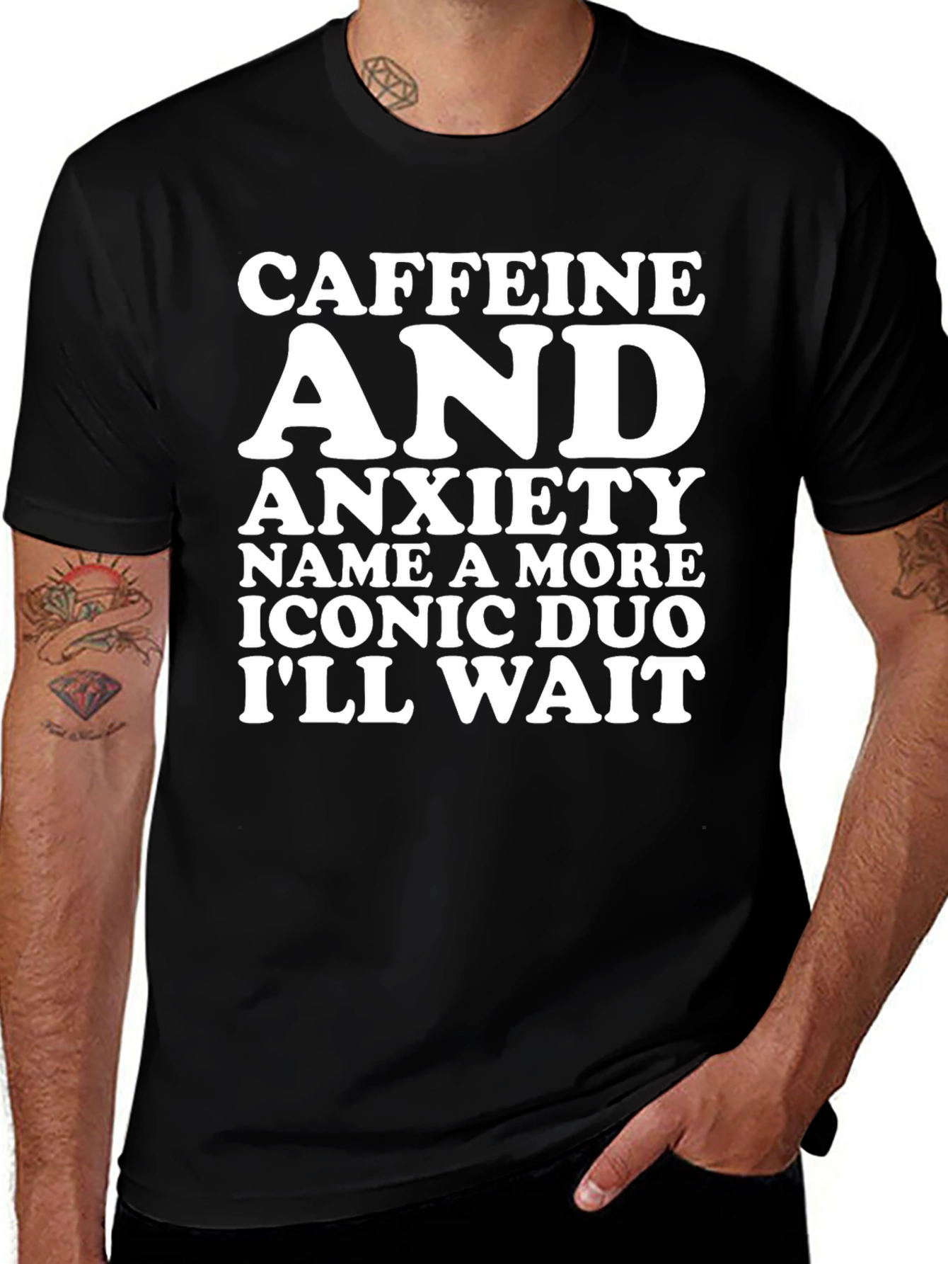 Caffeine & Anxiety T-Shirt - Iconic Duo Tee