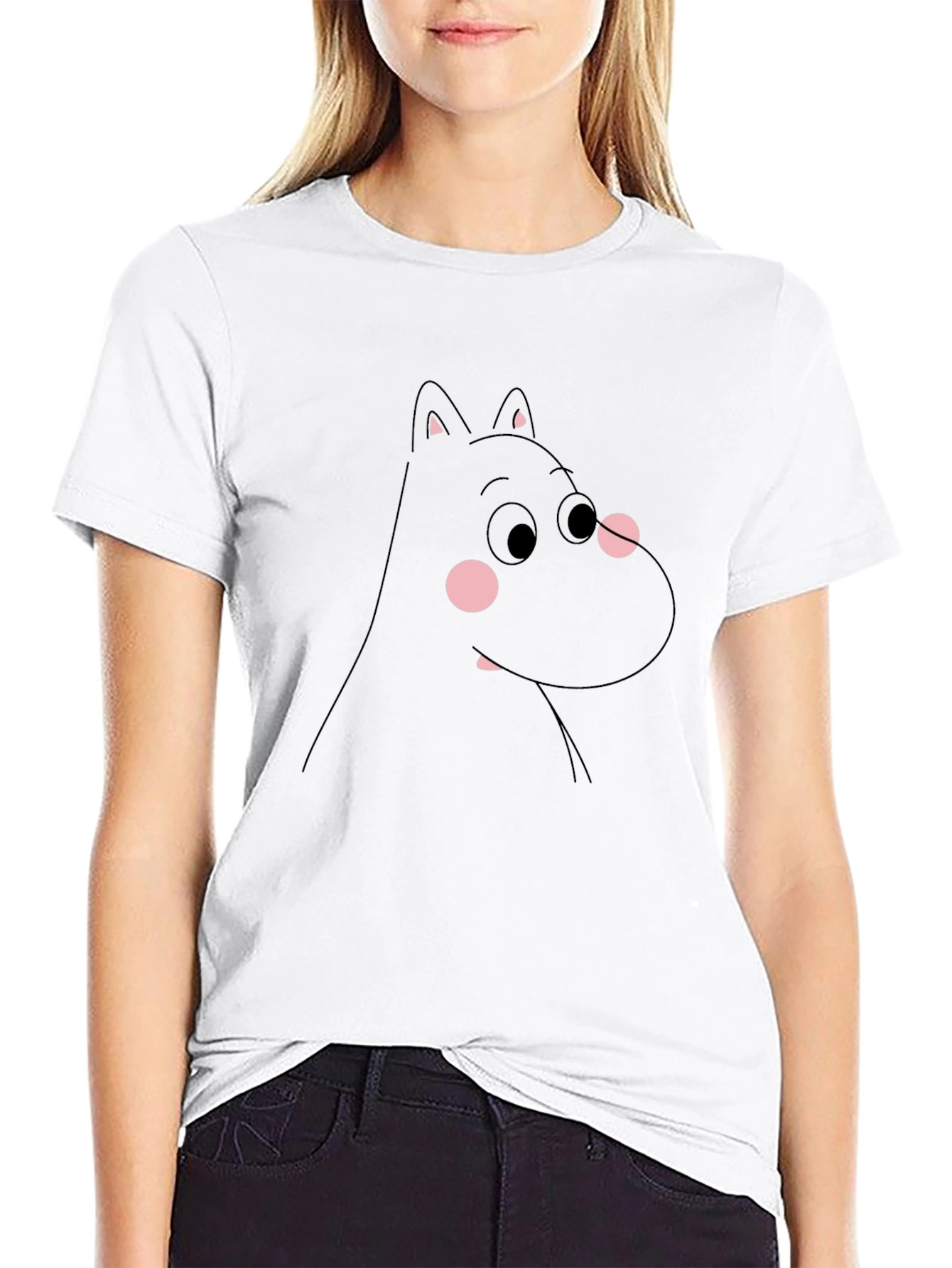 Moomin T-Shirt - Black Cartoon Character Tee