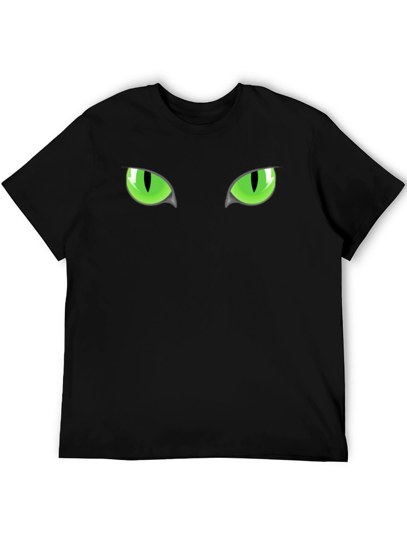 Mens Black Cat Eyes Graphic T-Shirt