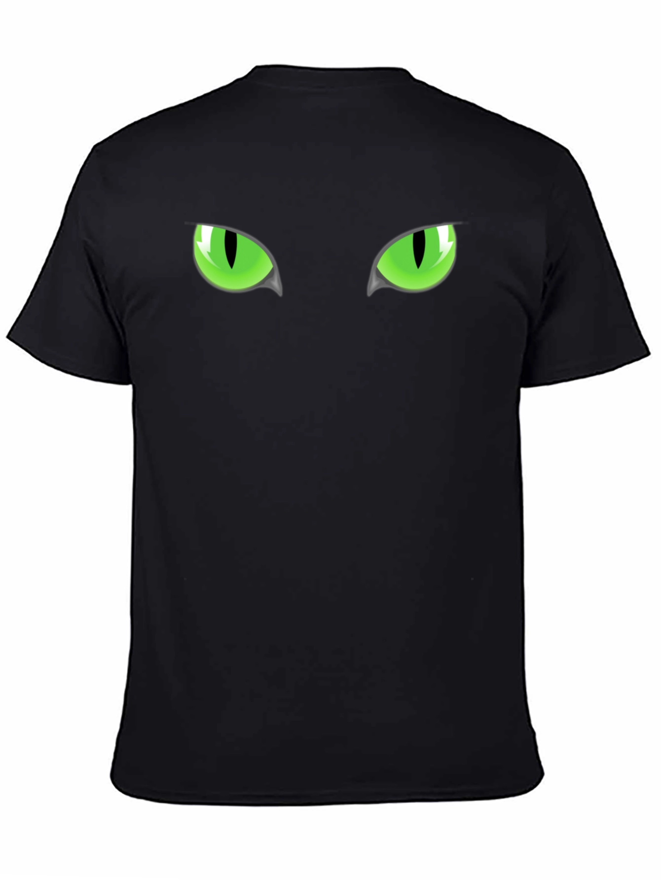 Mens Black Cat Eyes Graphic T-Shirt