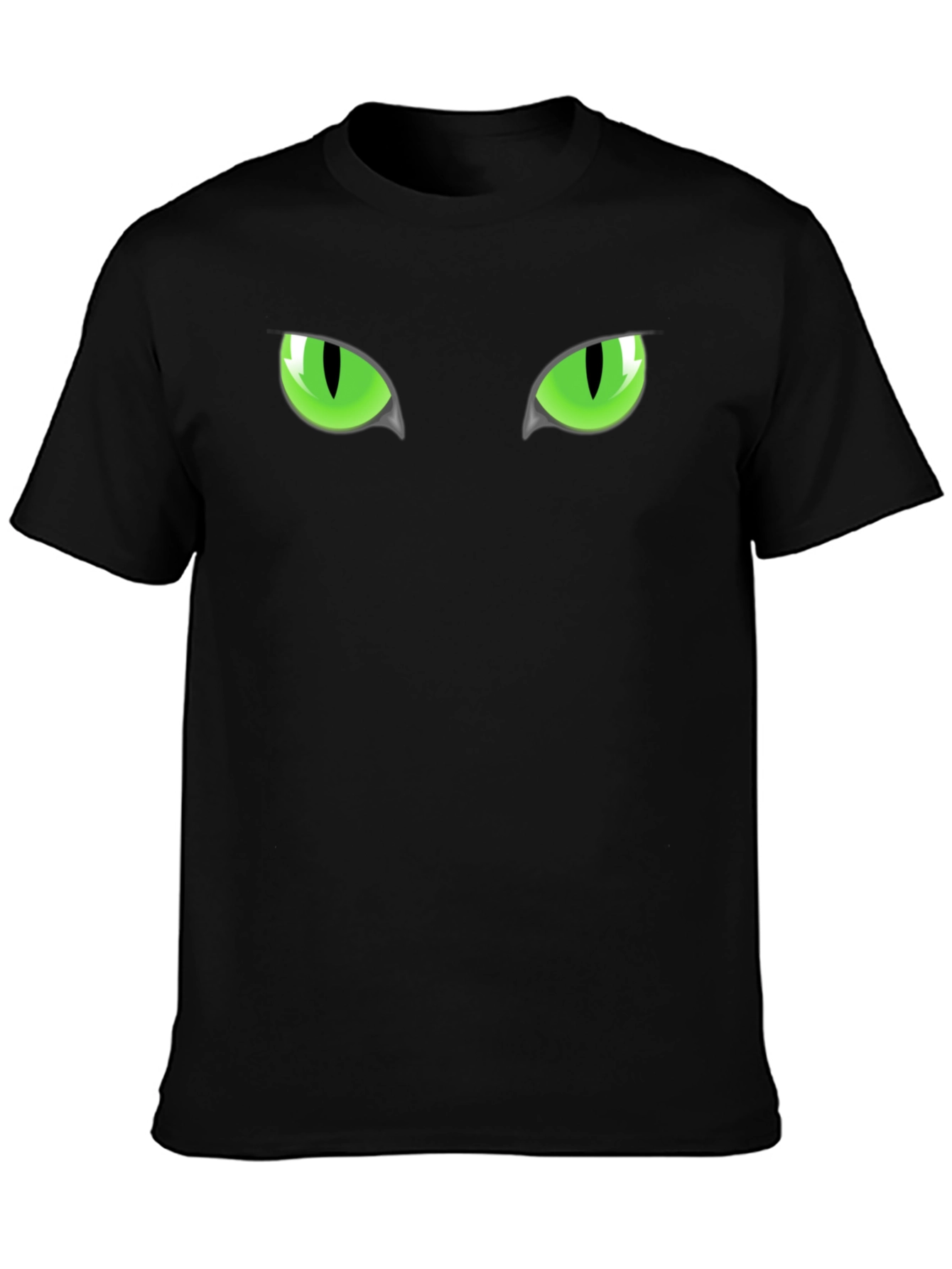 Mens Black Cat Eyes Graphic T-Shirt