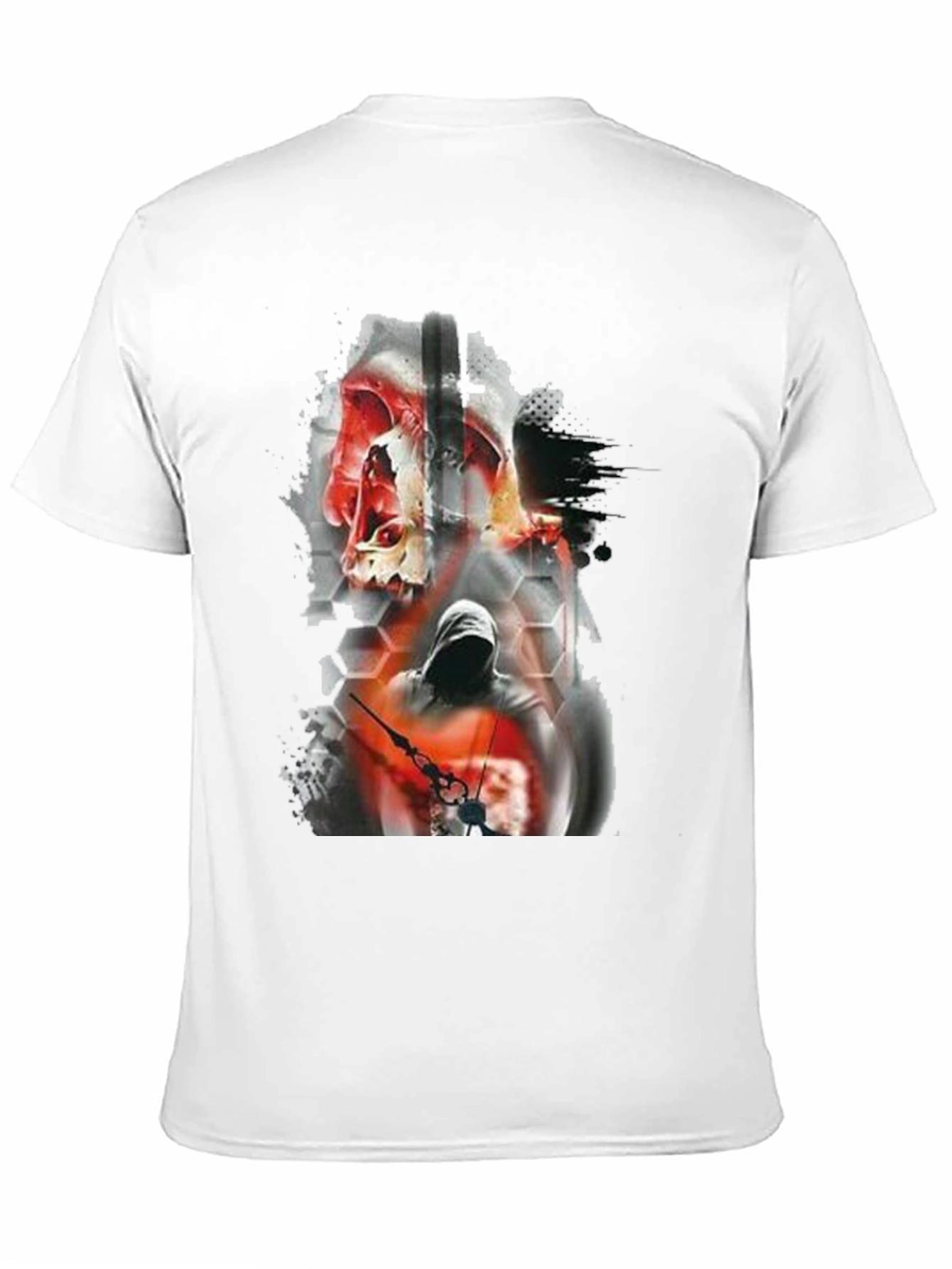 Skull & Hooded Figure Graphic Tee