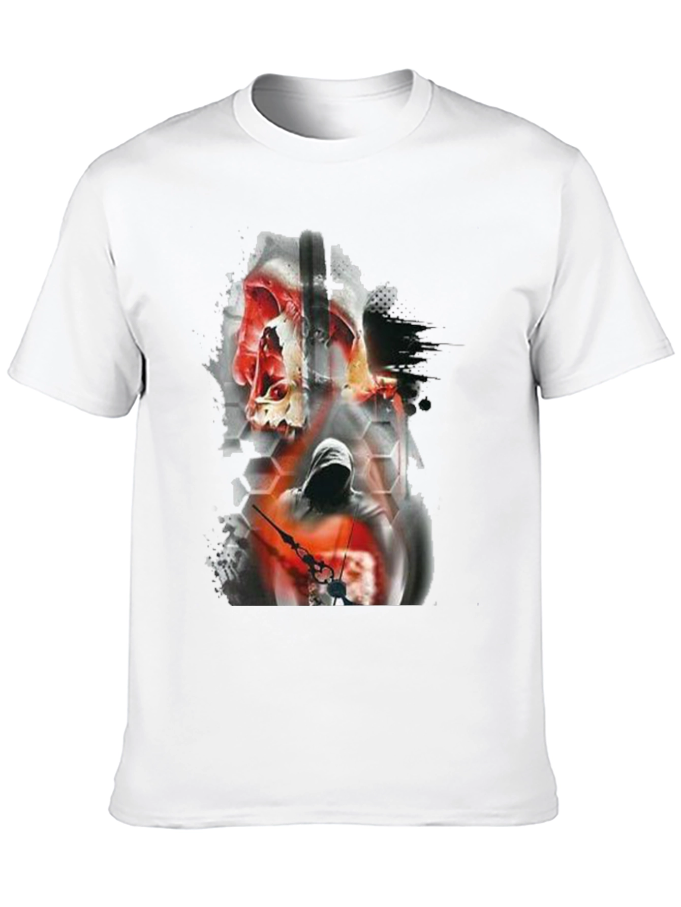 Skull & Hooded Figure Graphic Tee