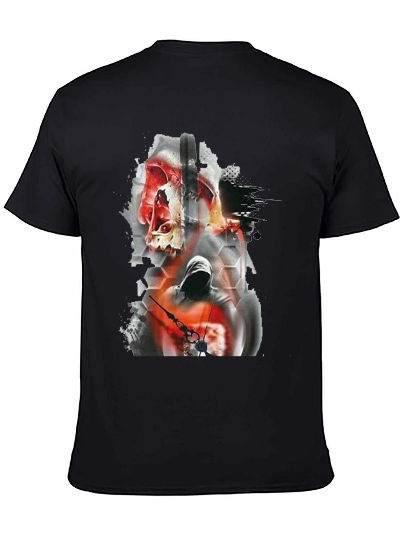Skull & Hooded Figure Graphic Tee