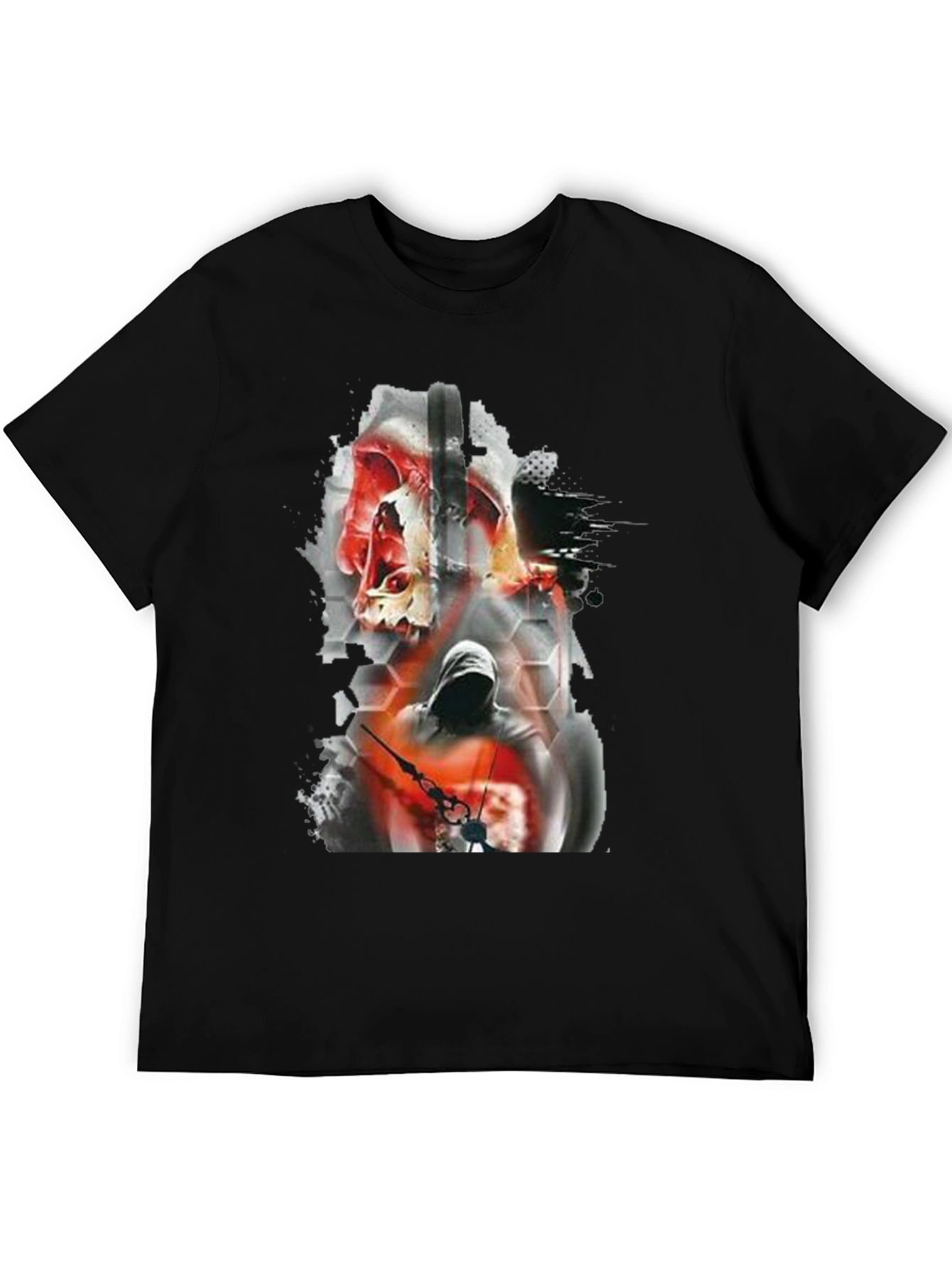 Skull & Hooded Figure Graphic Tee