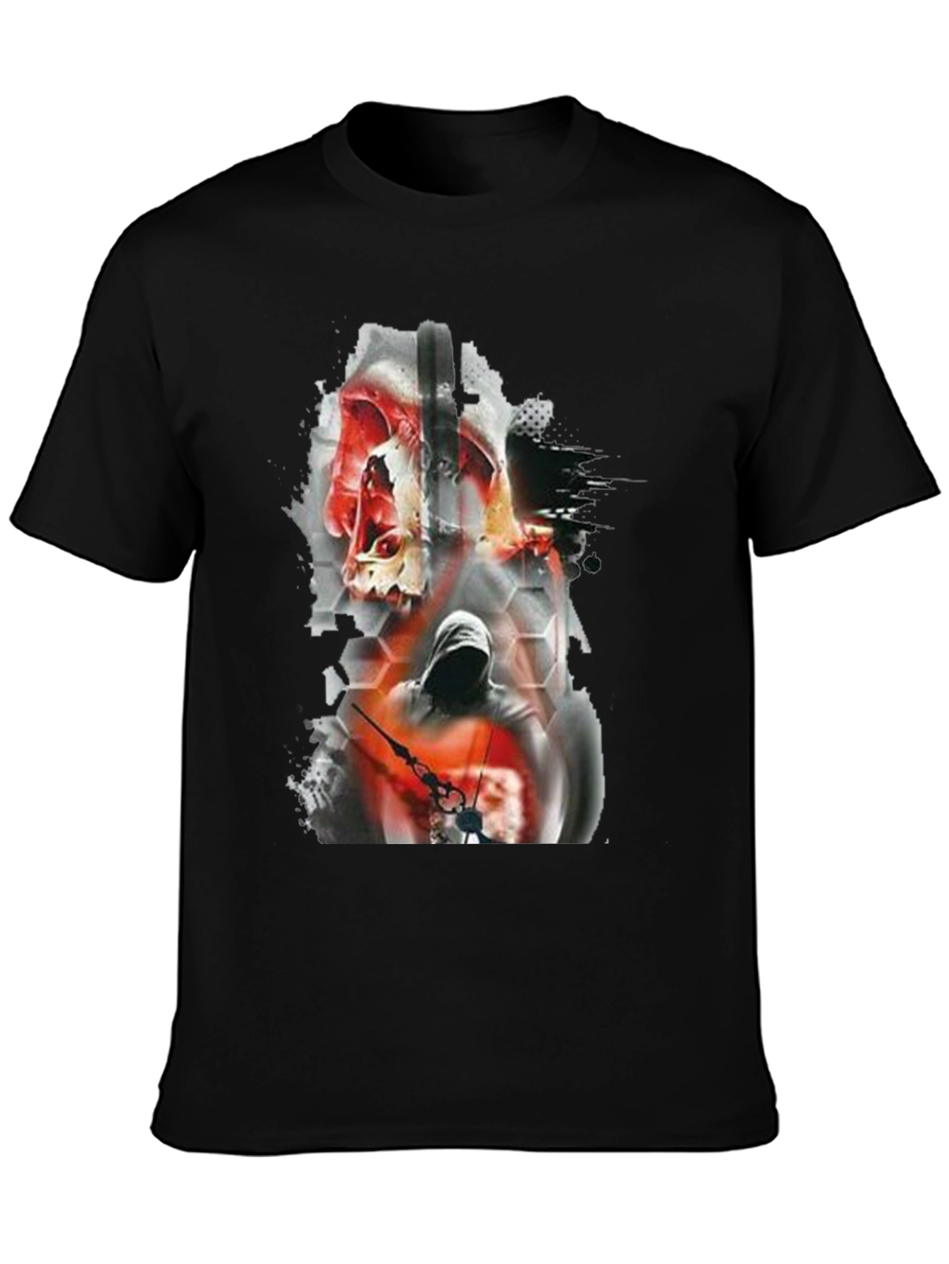 Skull & Hooded Figure Graphic Tee