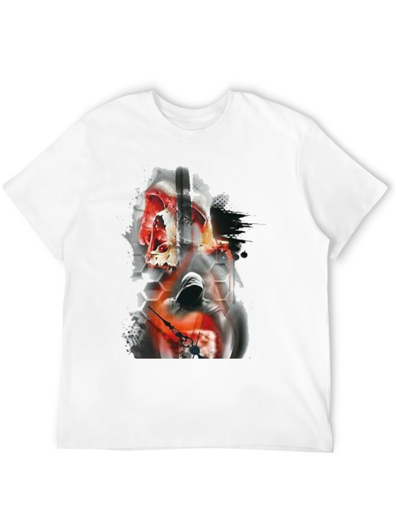 Skull & Hooded Figure Graphic Tee
