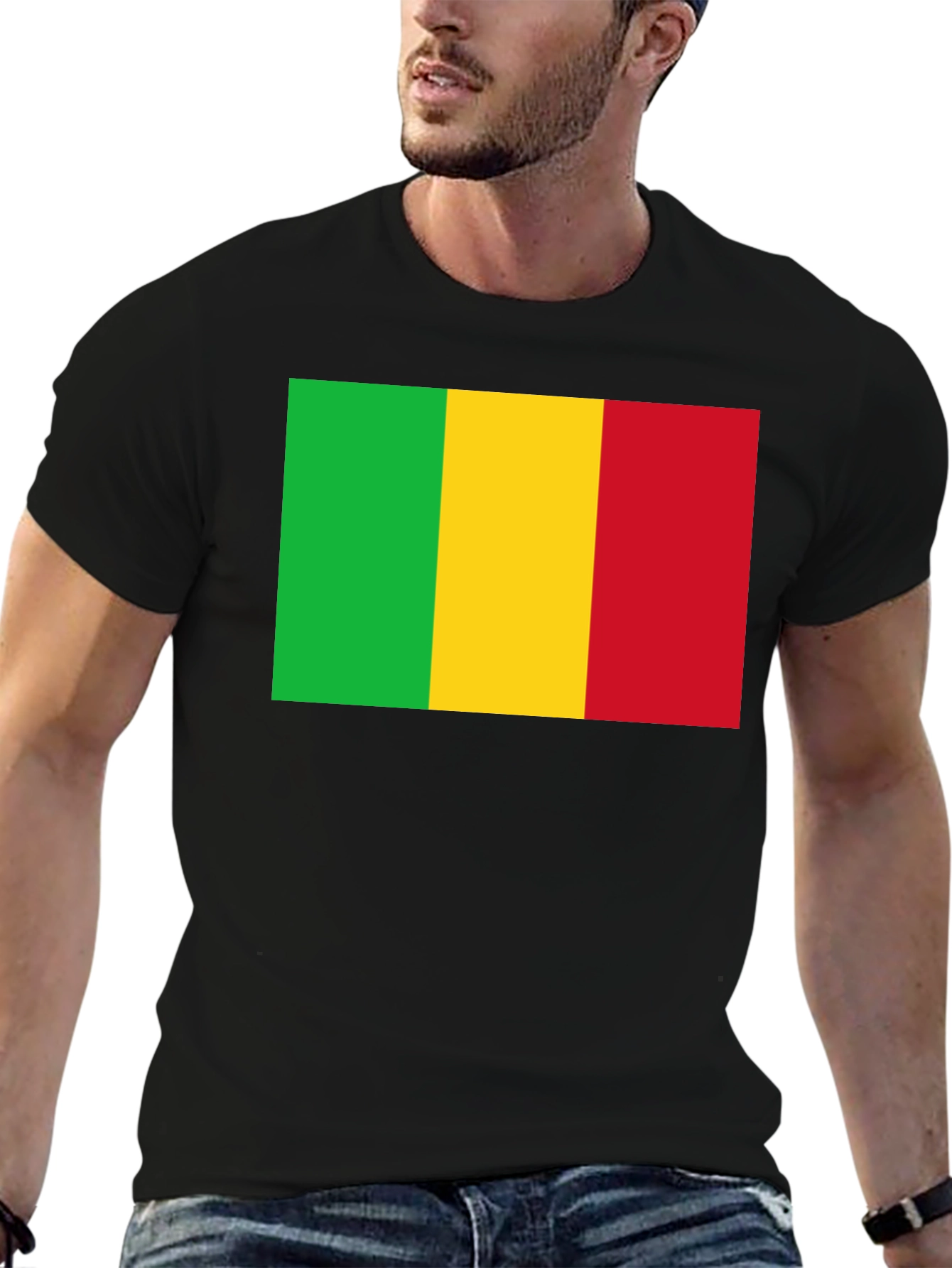 Mali Flag T-Shirt - Black Cotton Tee