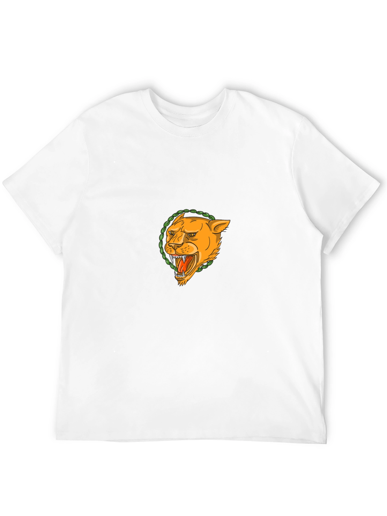 Black T-Shirt with Lion Graphic