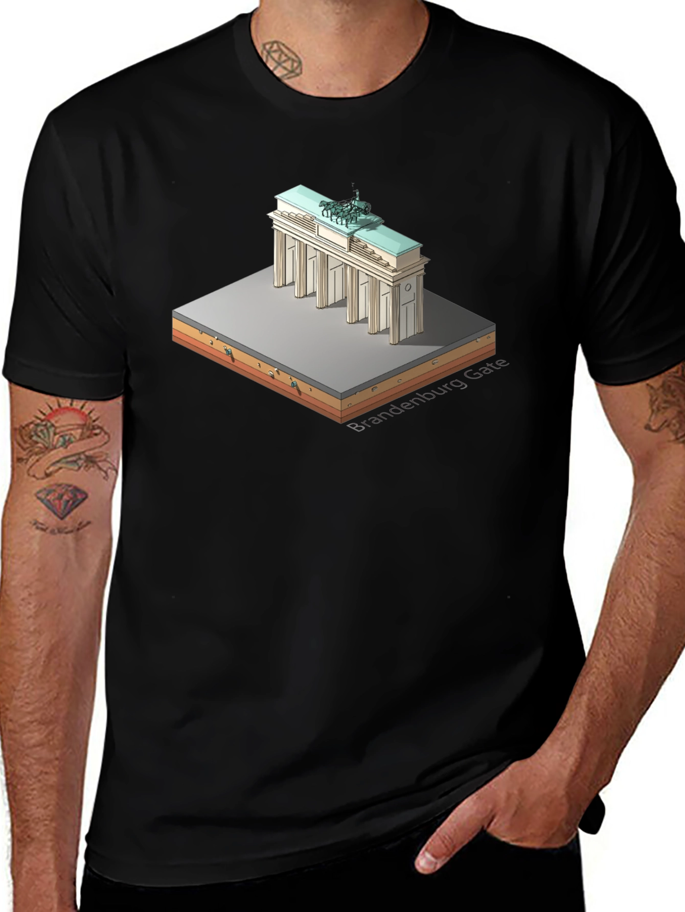 Isometric Brandenburg Gate Graphic Tee