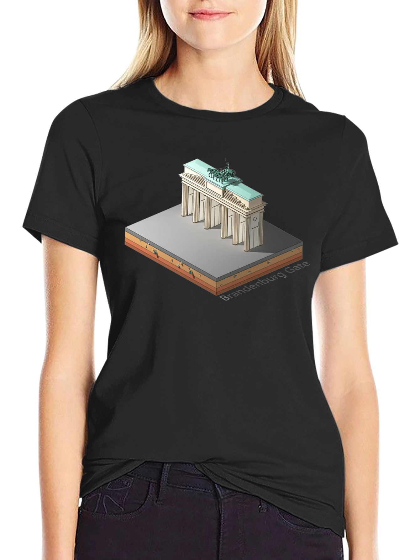 Isometric Brandenburg Gate Graphic Tee