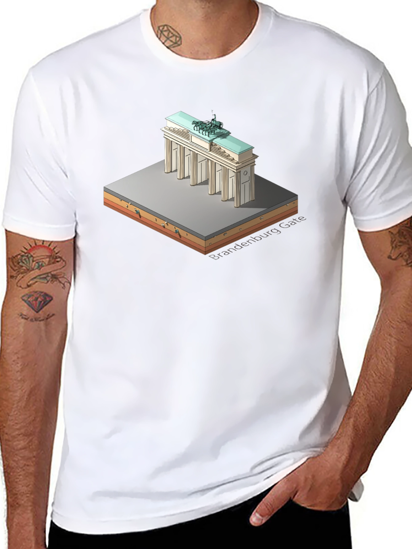 Isometric Brandenburg Gate Graphic Tee