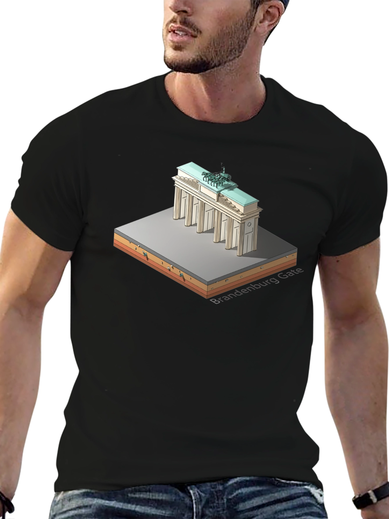 Isometric Brandenburg Gate Graphic Tee