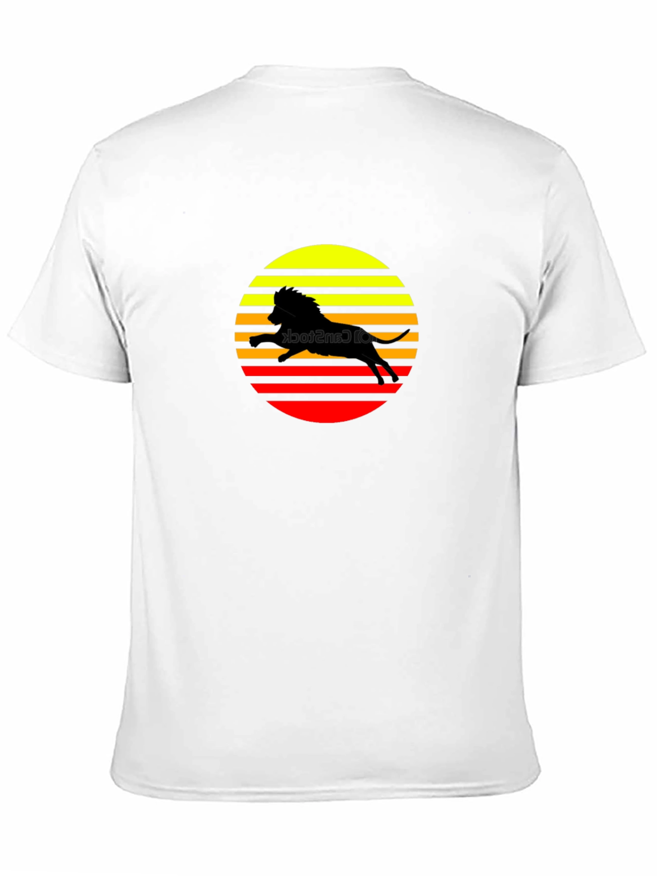 Retro Lion Sunset Graphic T-Shirt - Black