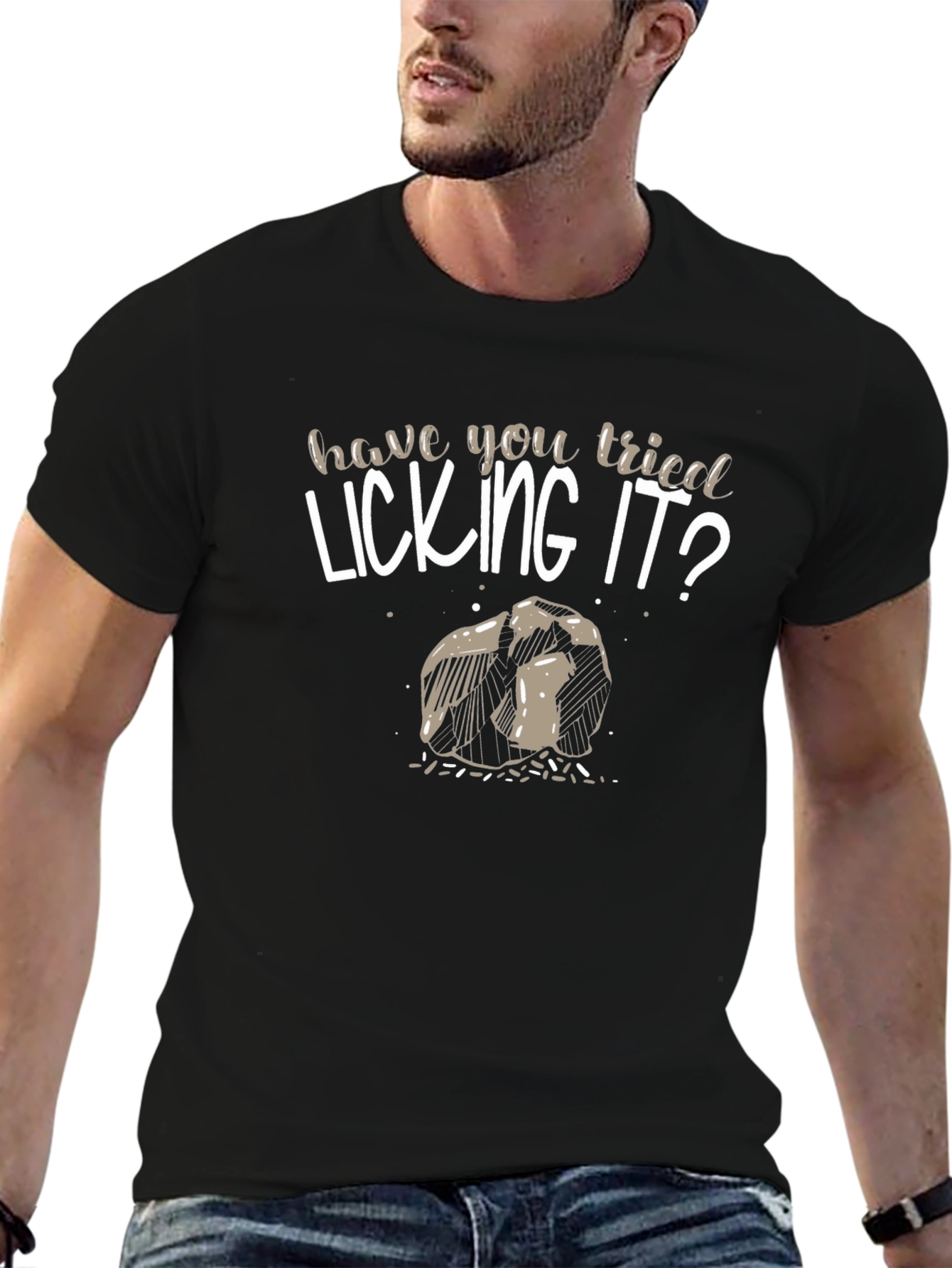 Have You Tried Licking It? Novelty Graphic T-Shirt