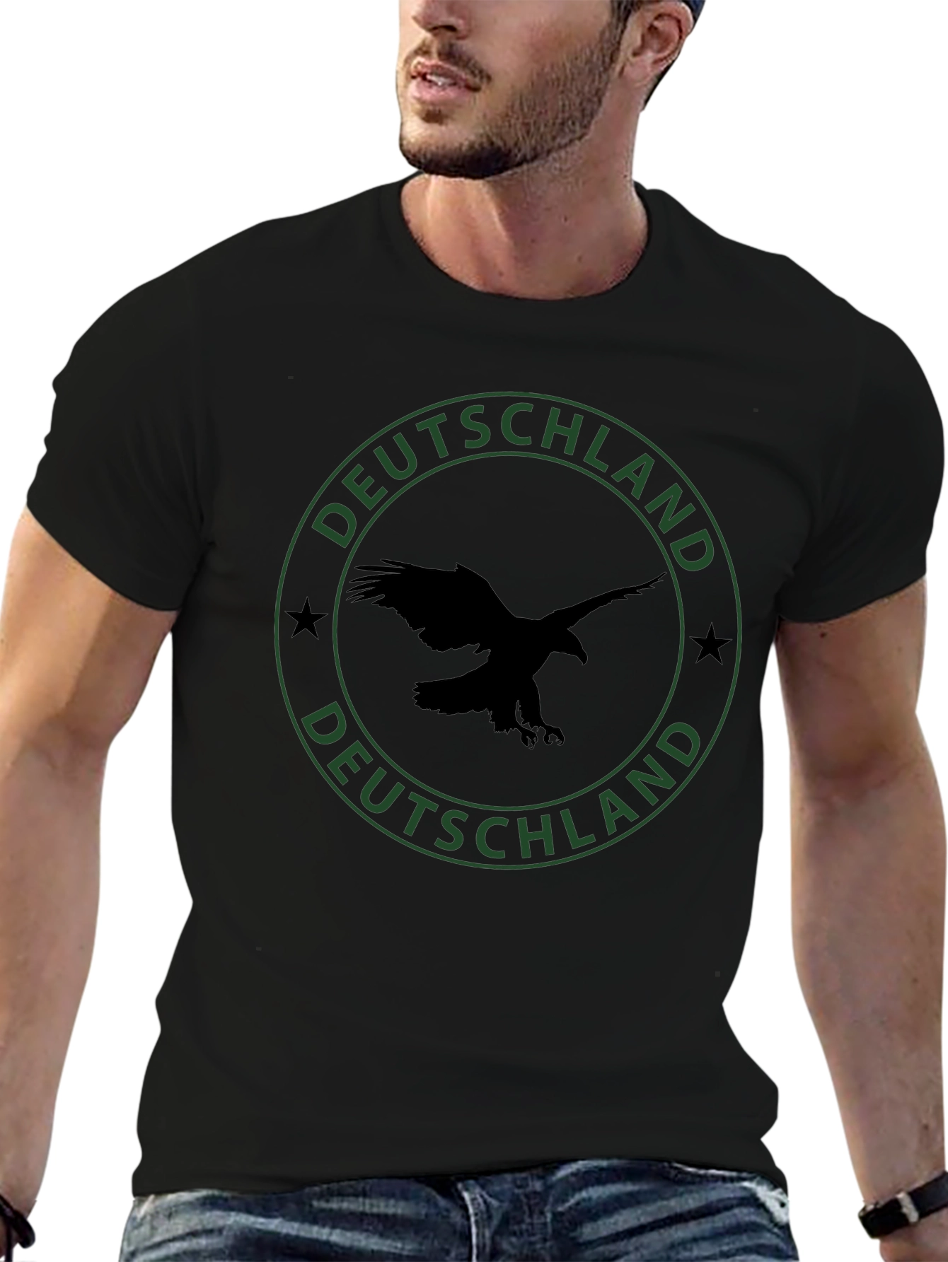Deutschland Eagle Graphic Tee - Black
