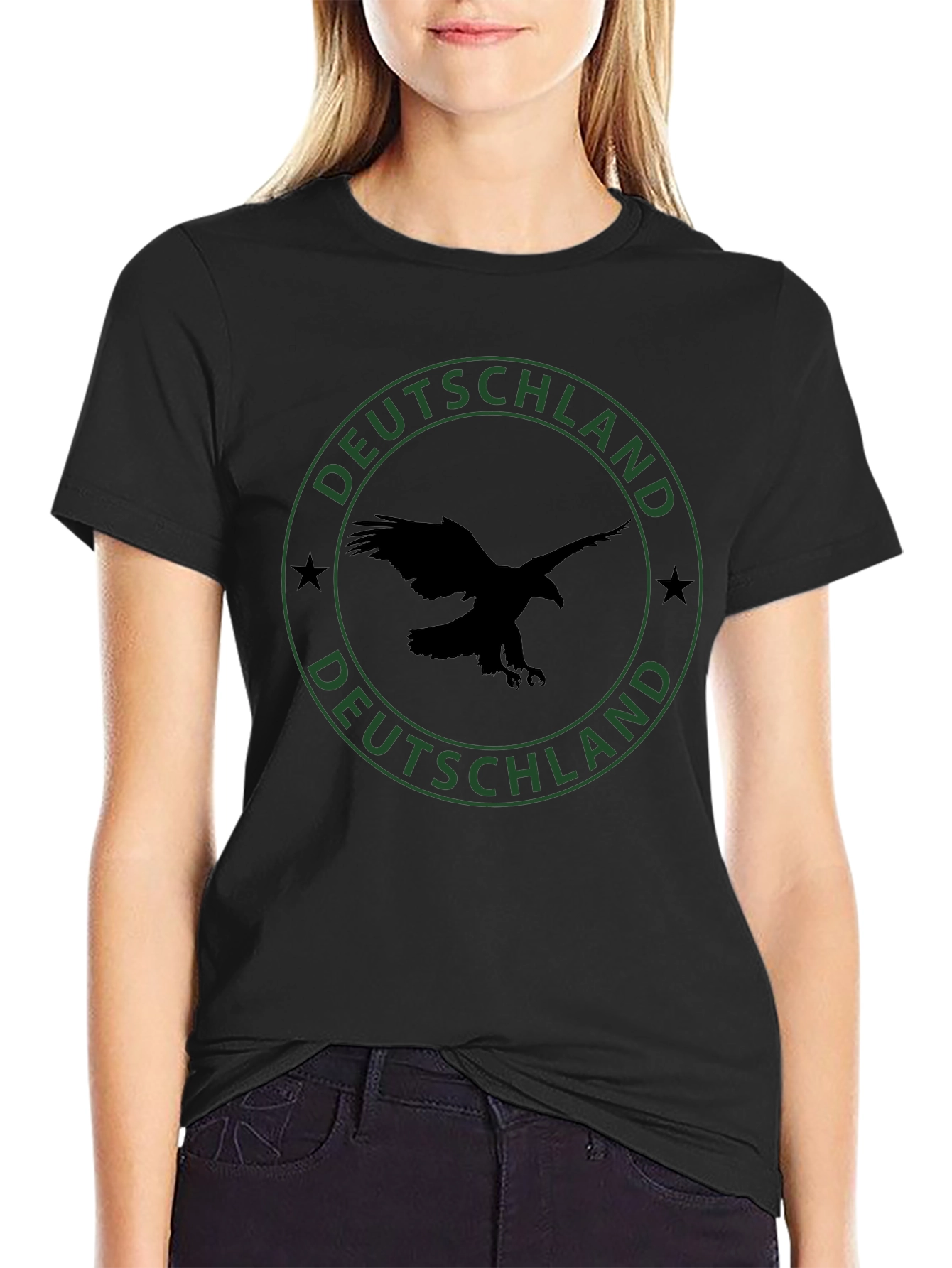 Deutschland Eagle Graphic Tee - Black
