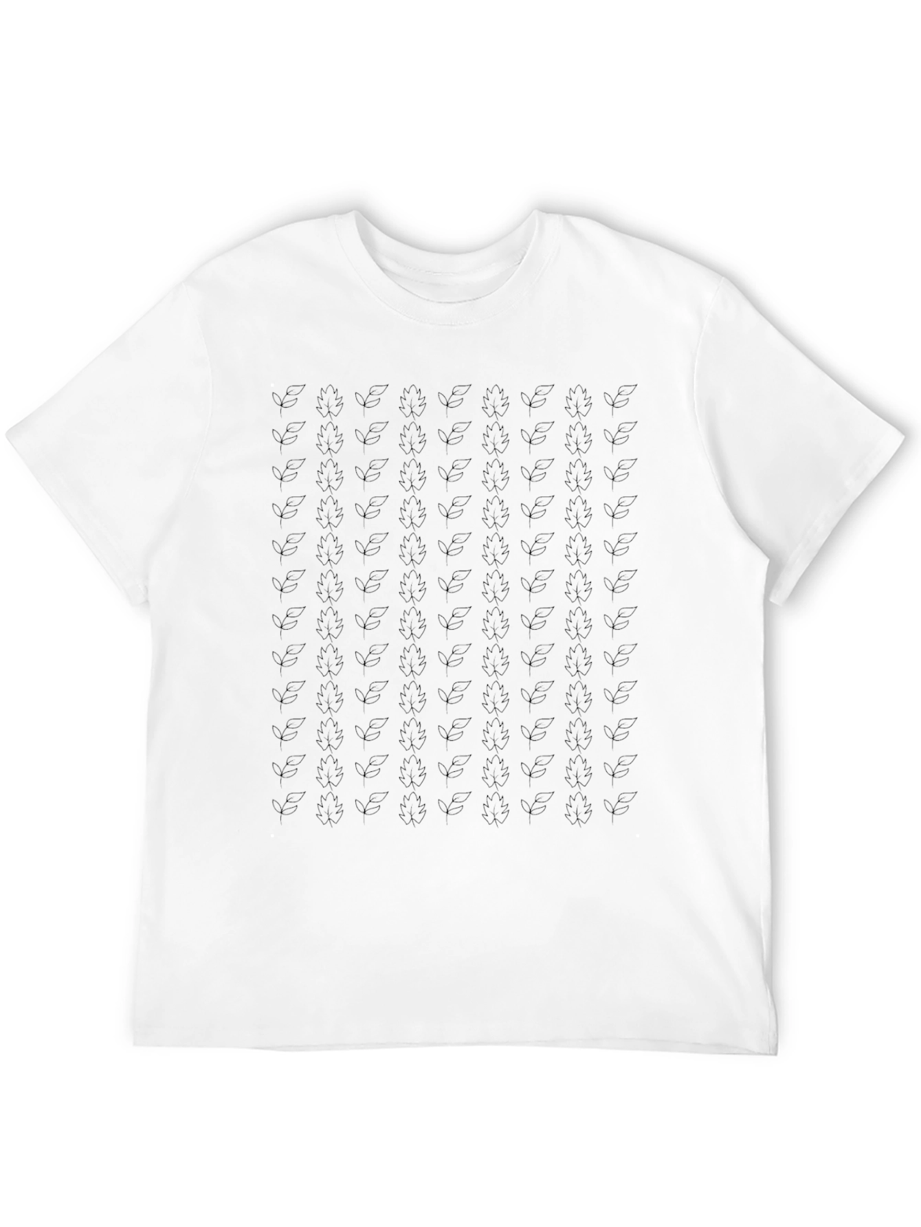 Patterned Crew Neck Black T-Shirt