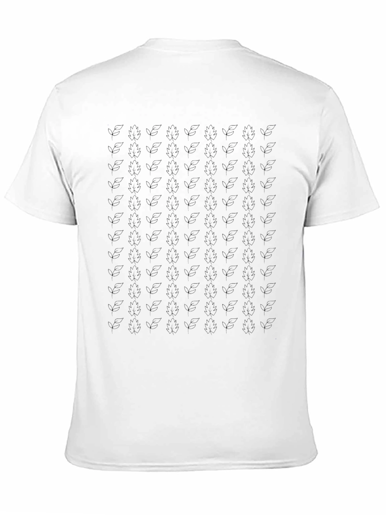 Patterned Crew Neck Black T-Shirt