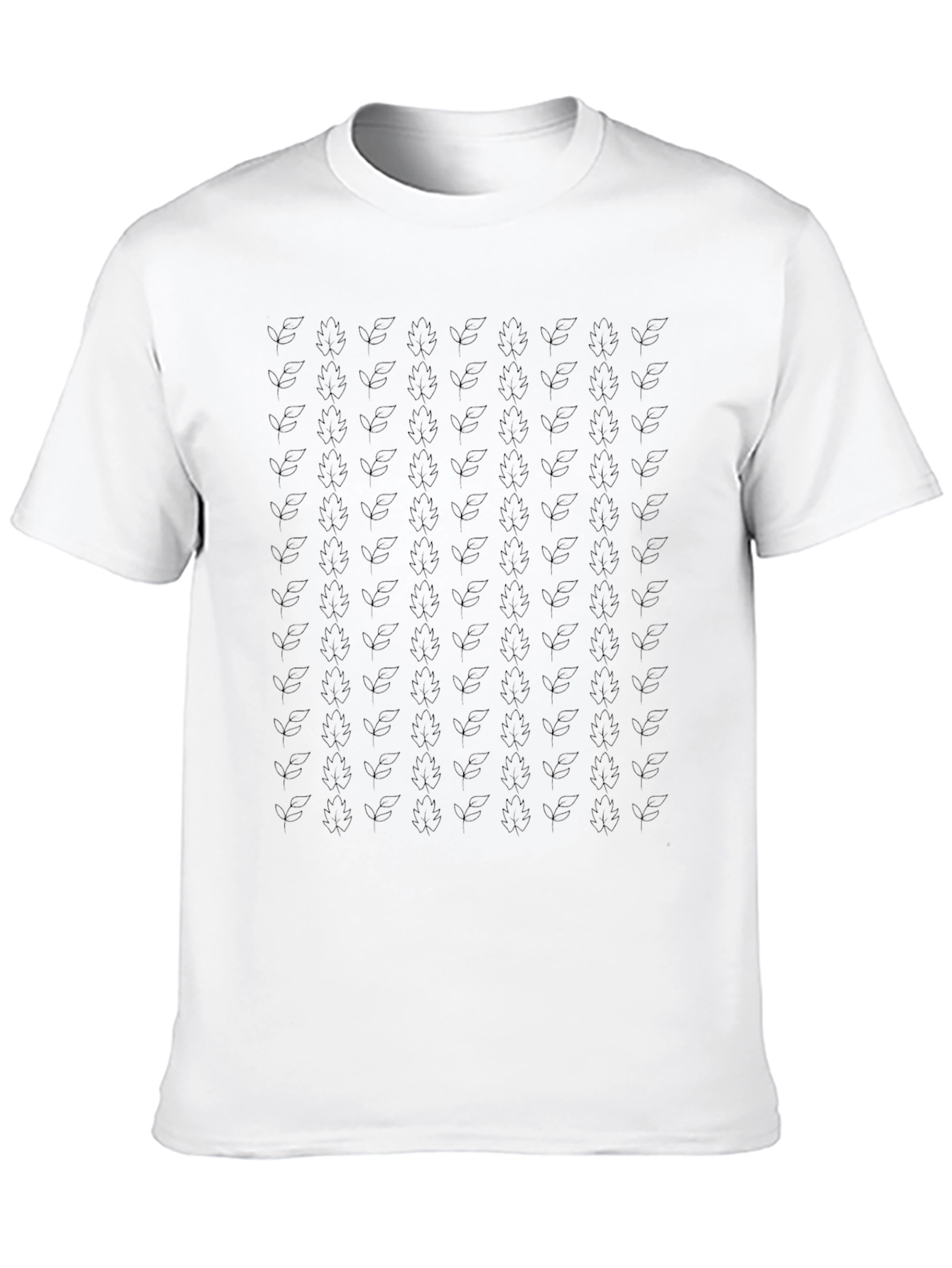 Patterned Crew Neck Black T-Shirt