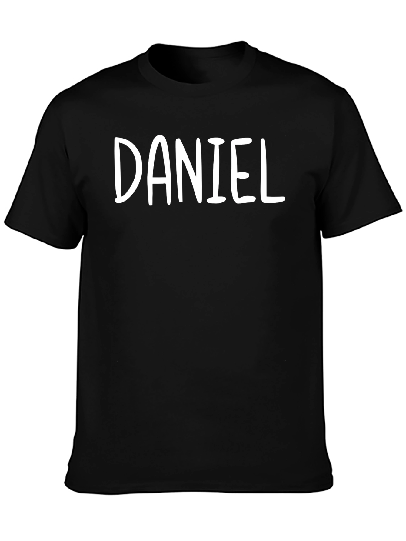 Personalized Daniel Printed Black T-Shirt