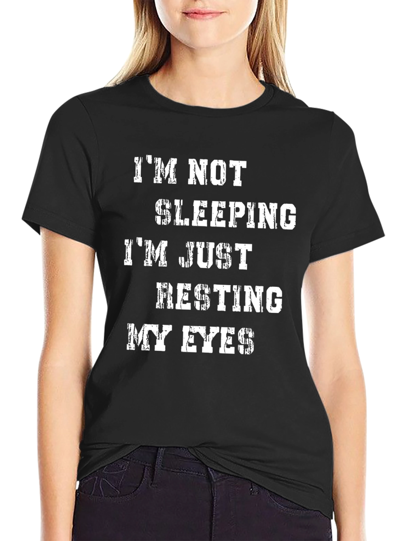 Im Not Sleeping Mens Black T-Shirt