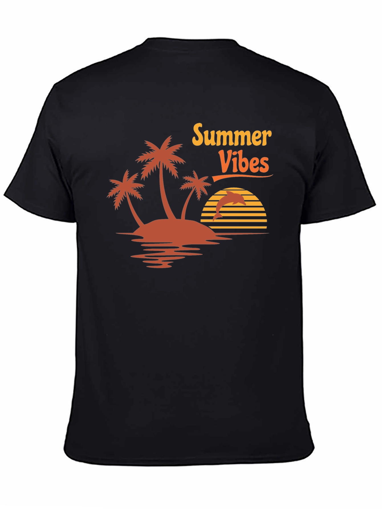 Summer Vibes Graphic Tee - Island Palm Tree Design