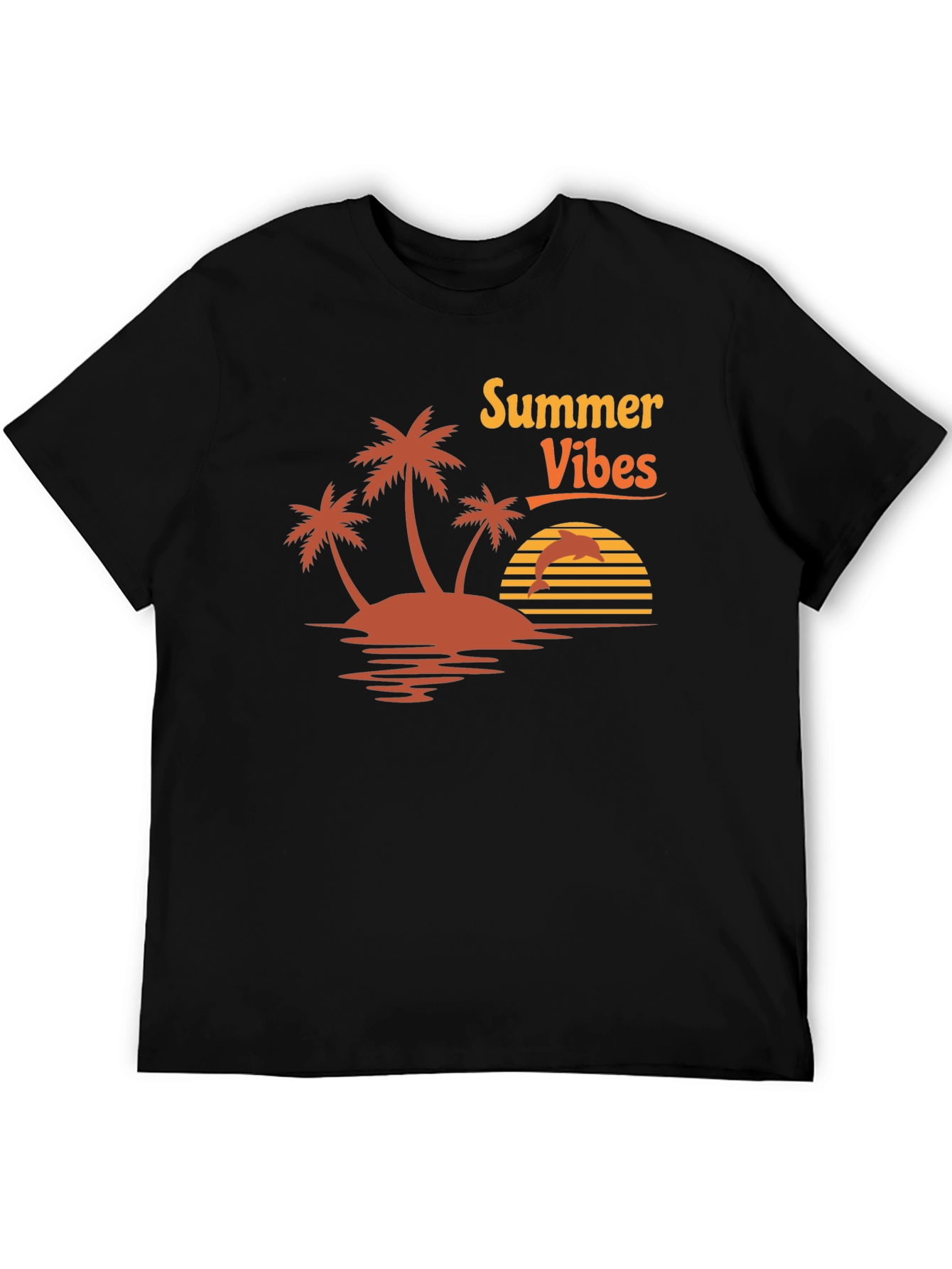 Summer Vibes Graphic Tee - Island Palm Tree Design