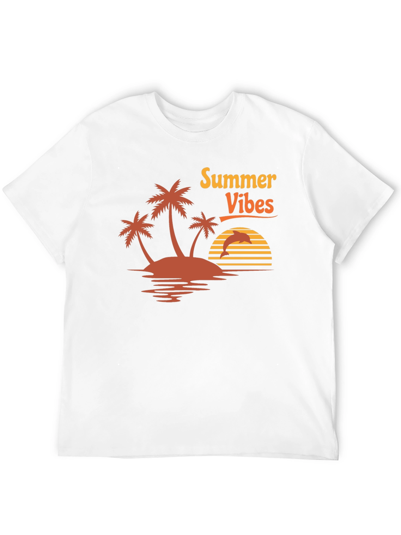 Summer Vibes Graphic Tee - Island Palm Tree Design