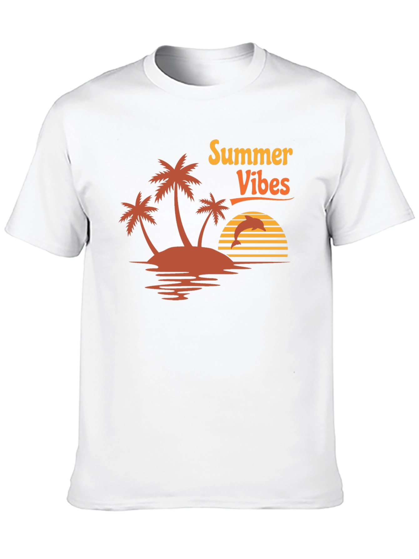 Summer Vibes Graphic Tee - Island Palm Tree Design