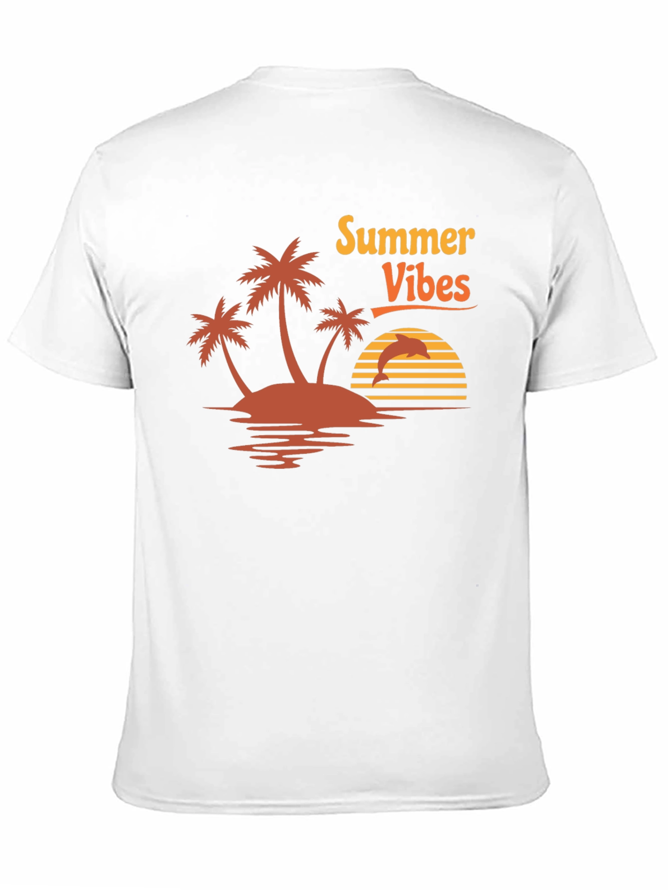 Summer Vibes Graphic Tee - Island Palm Tree Design