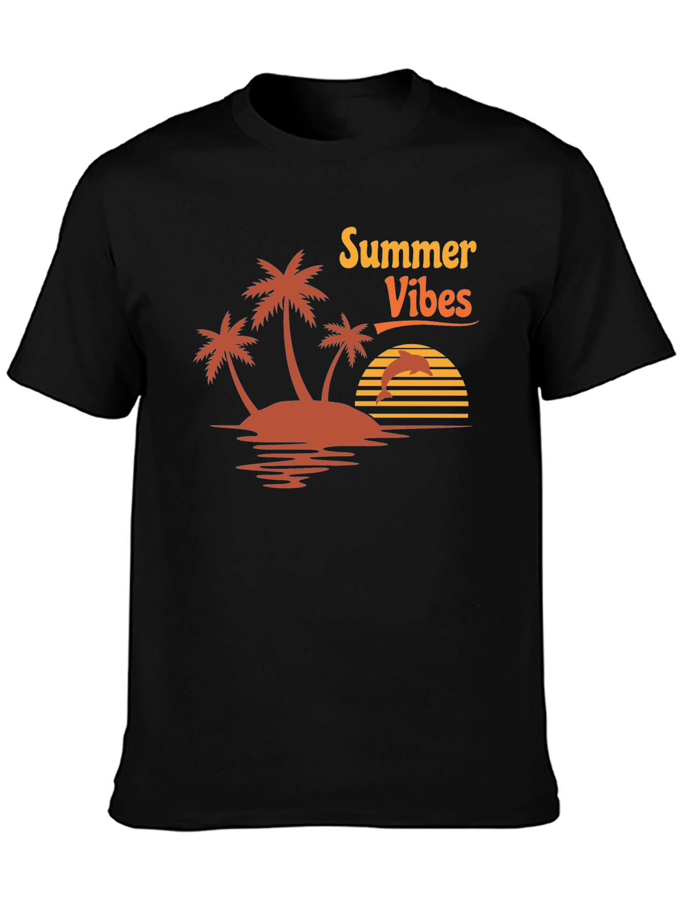 Summer Vibes Graphic Tee - Island Palm Tree Design