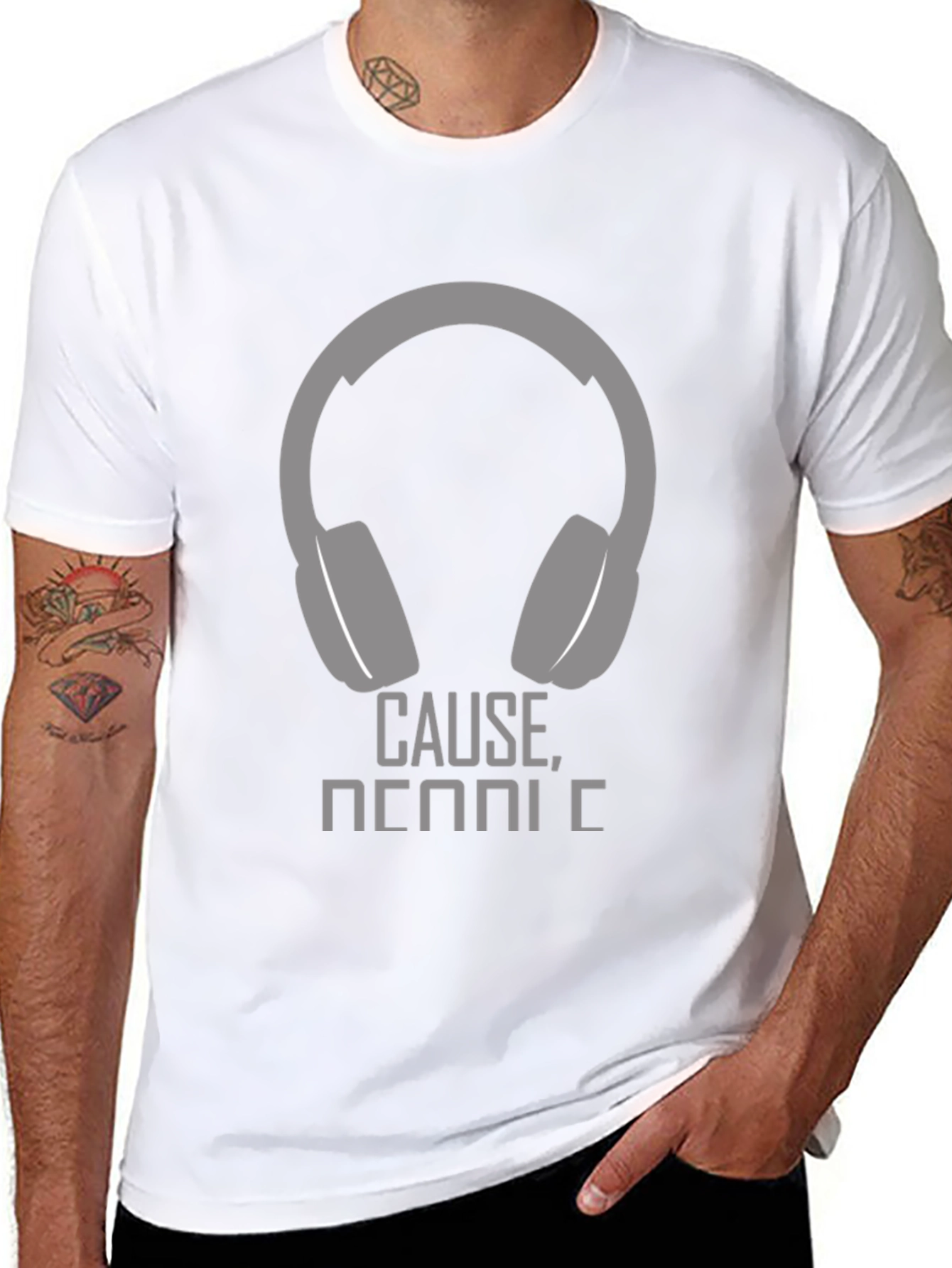 Headphone Graphic T-Shirt - Cause Music!