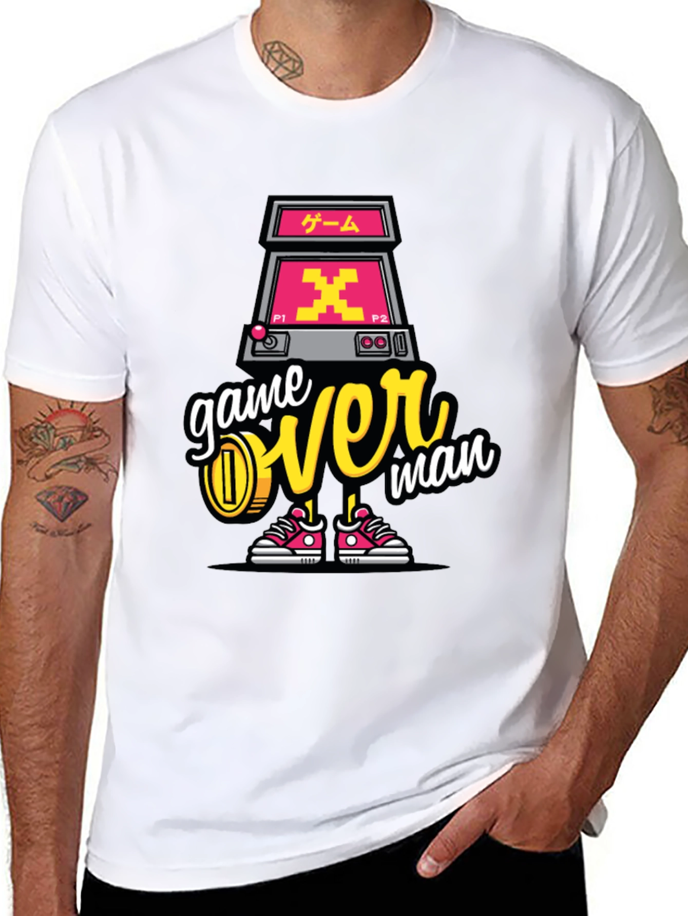 Game Over Man Graphic Tee - Retro Gamer Style