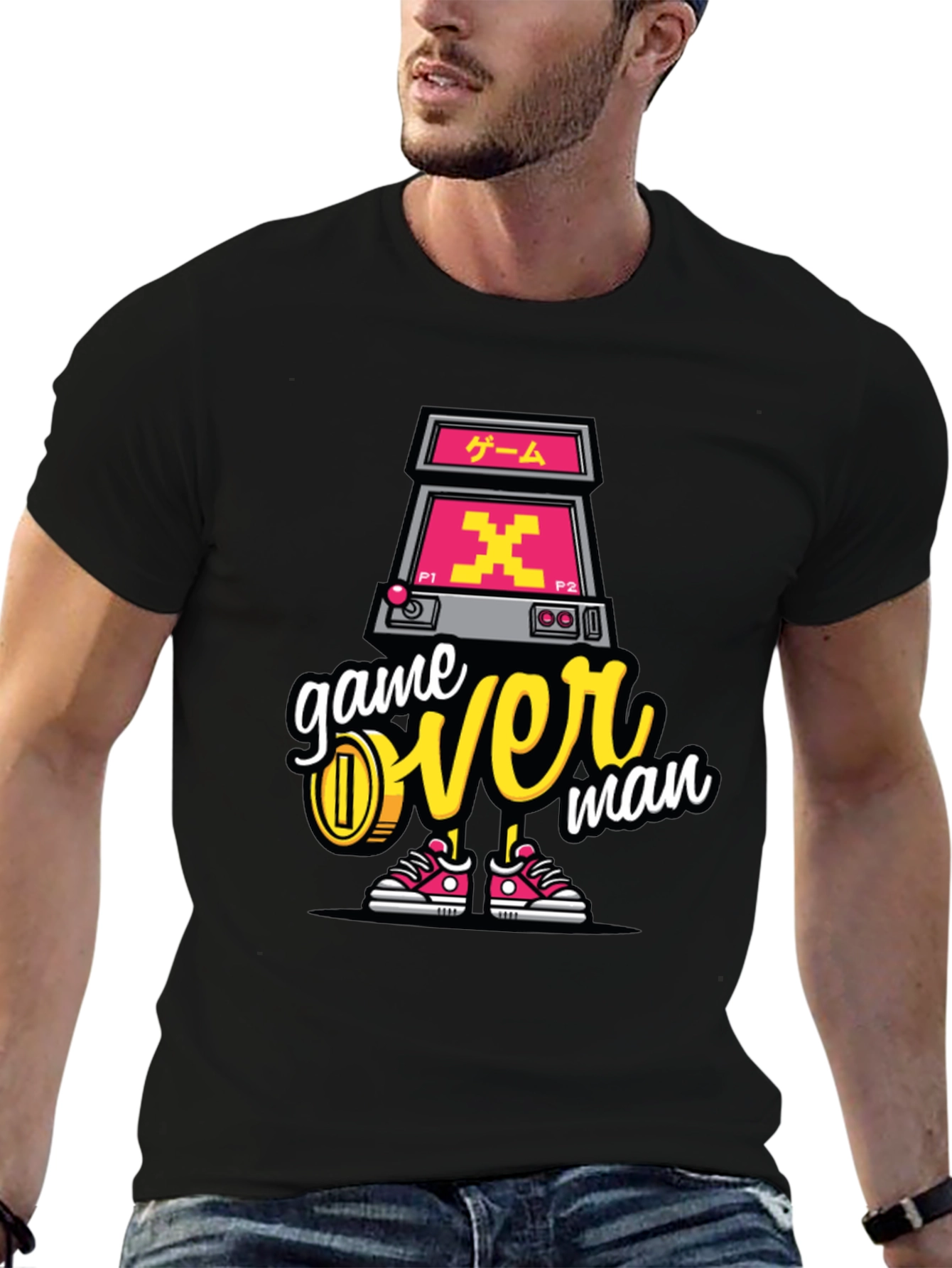 Game Over Man Graphic Tee - Retro Gamer Style