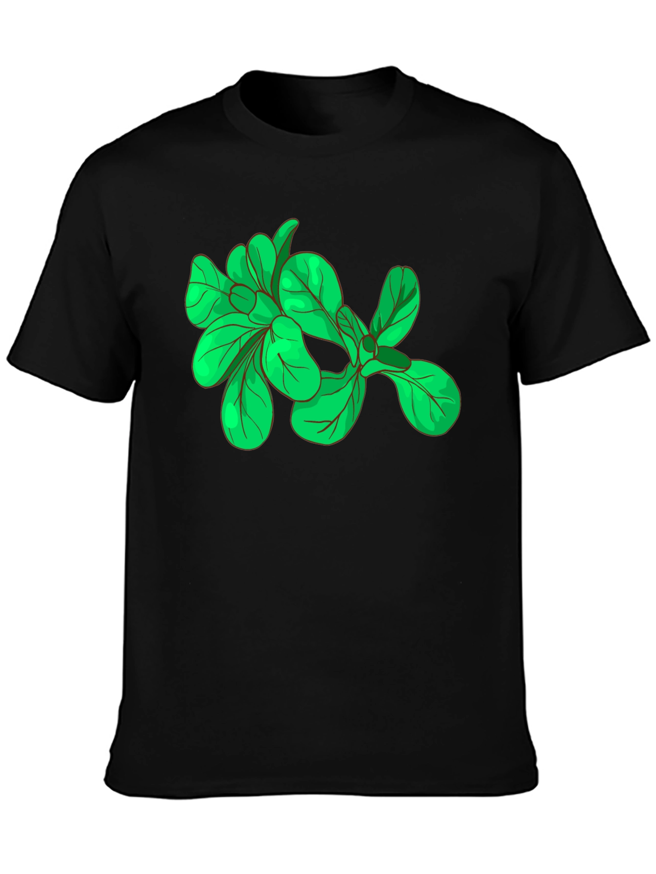 Leaf Graphic Black T-Shirt